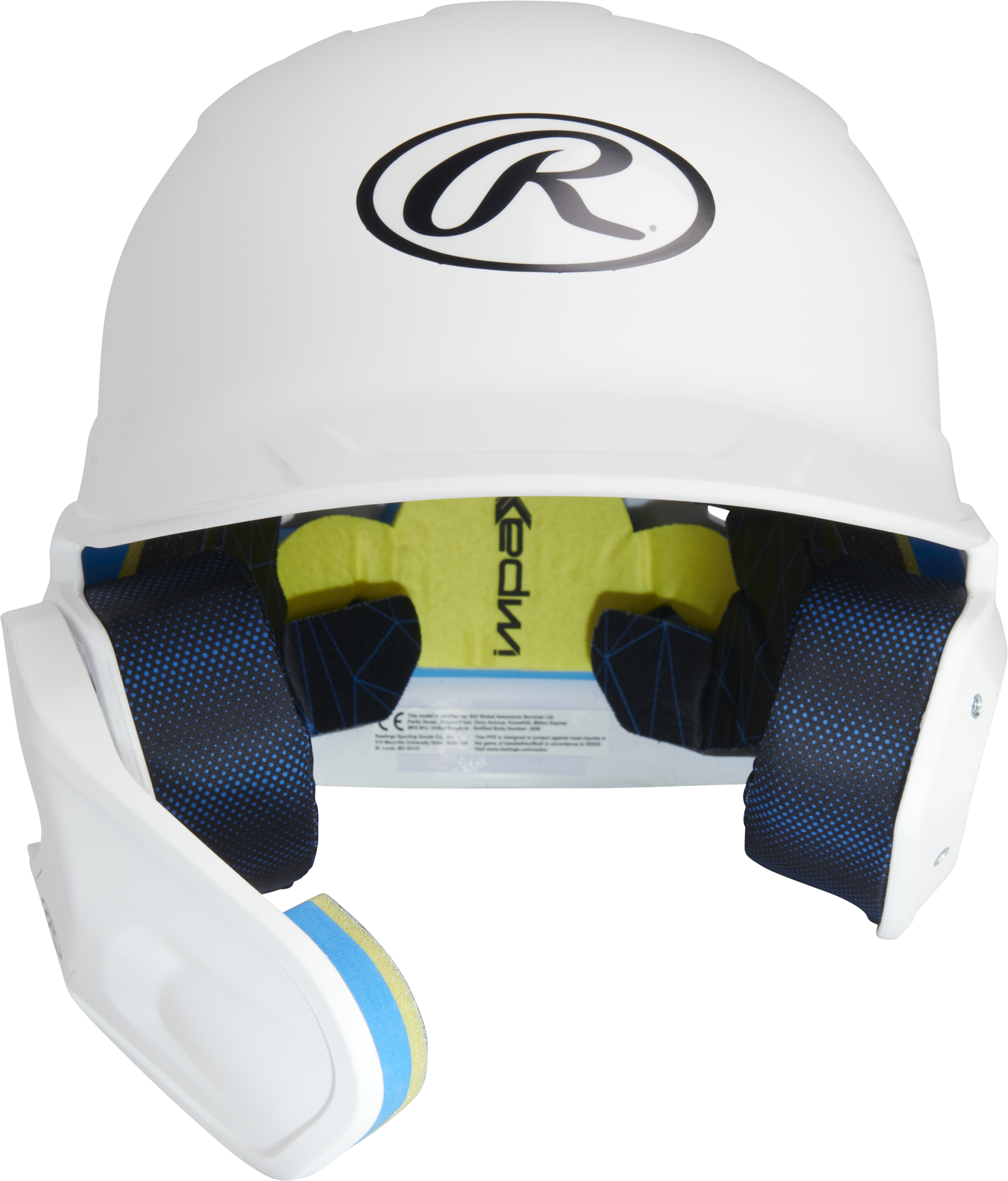 Rawlings Mach Adjust With Lhb Extension Matte Senior Batting Helmet - White