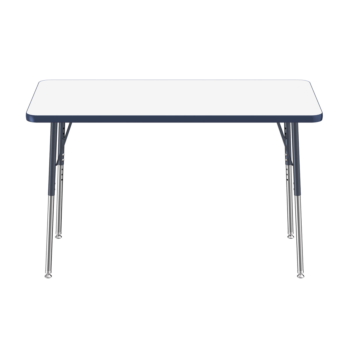 24" x 48" Rectangle Dry-Erase Activity Table with Adjustable Standard Swivel Glide Legs - Whiteboard/Navy