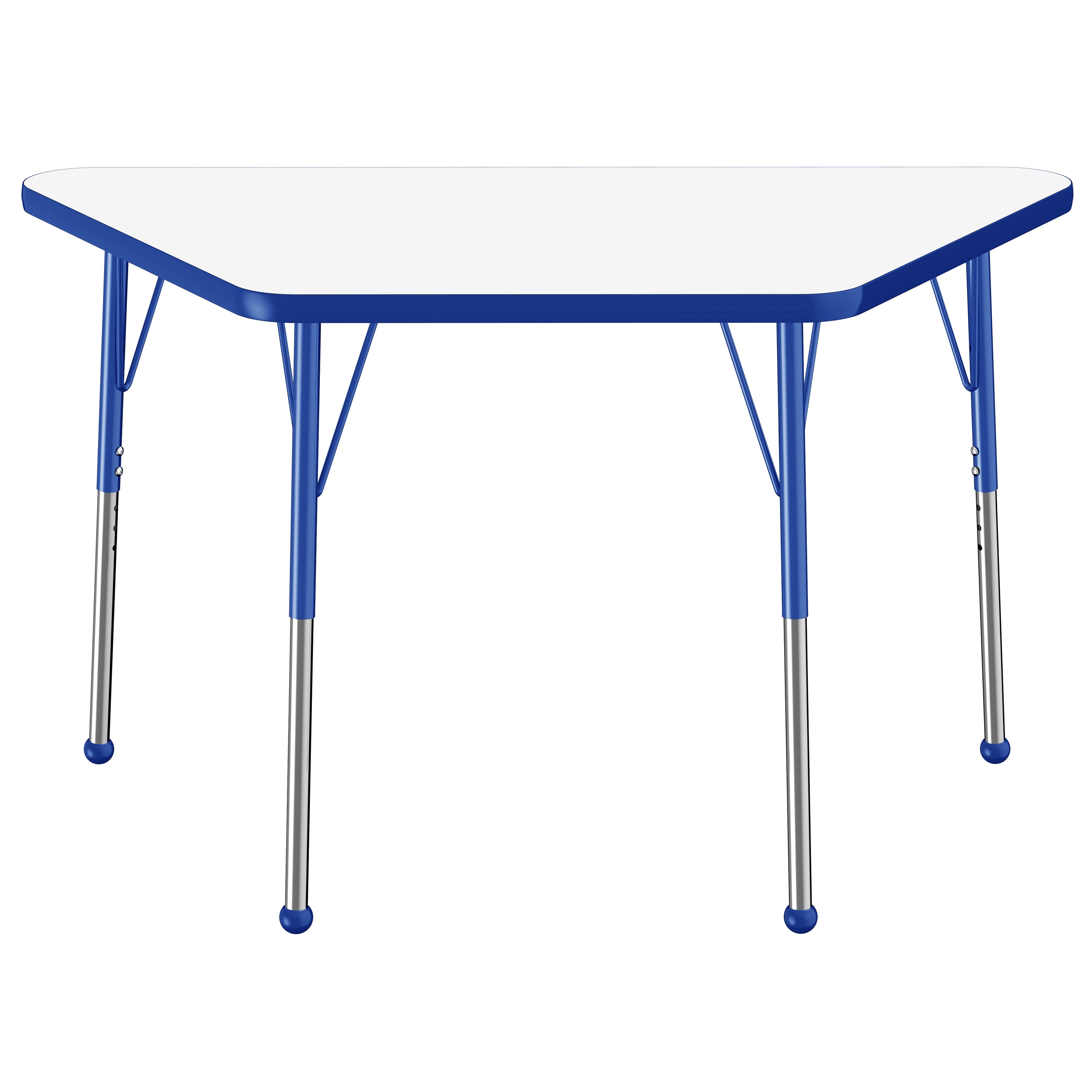 24" x 48" Trapezoid Dry-Erase Activity Table with Adjustable Standard Ball Glide Legs - Whiteboard/Blue