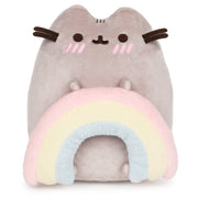 GUND Pusheen with Rainbow Plush Toy, Kawaii Cat Stuffed Animal for Ages 8 and Up, Gray/Rainbow, 9.5”