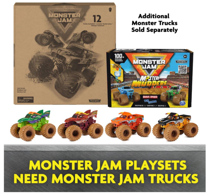 Monster Jam, Megalodon Loop of Doom Stunt Playset with Exclusive 1:64 Scale Die-Cast Monster Truck for Kids Toys for Boys Ages 3 4 5 6 and up