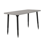 Adapte 24" x 48" Rectangle Woodgrain Activity Table with Adjustable Tapered Legs - Light Gray Wood/Black