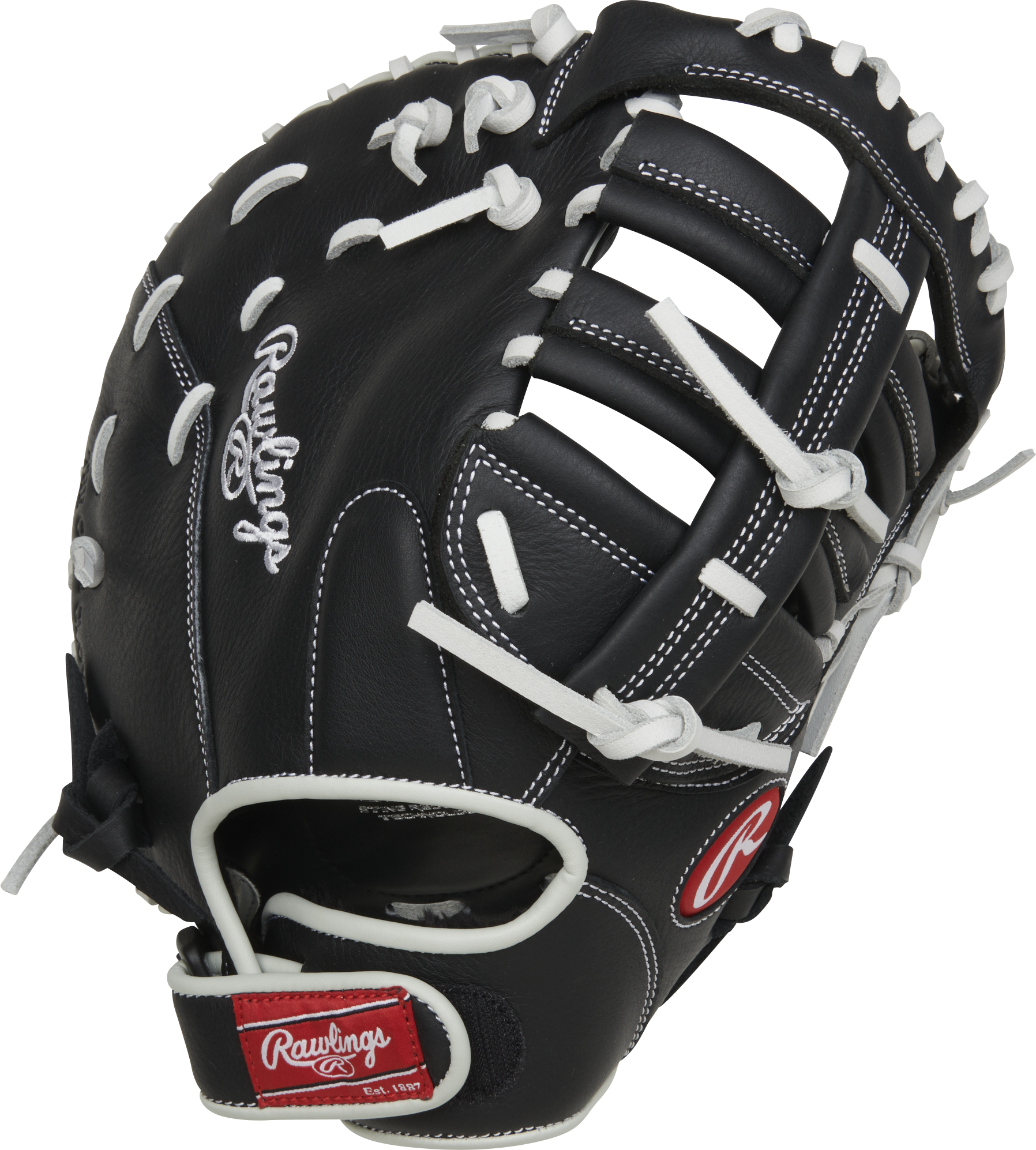 Rawlings Shut Out Series First Base Mitt 12-Inch Softball Glove - Right Hand Thrower - Black
