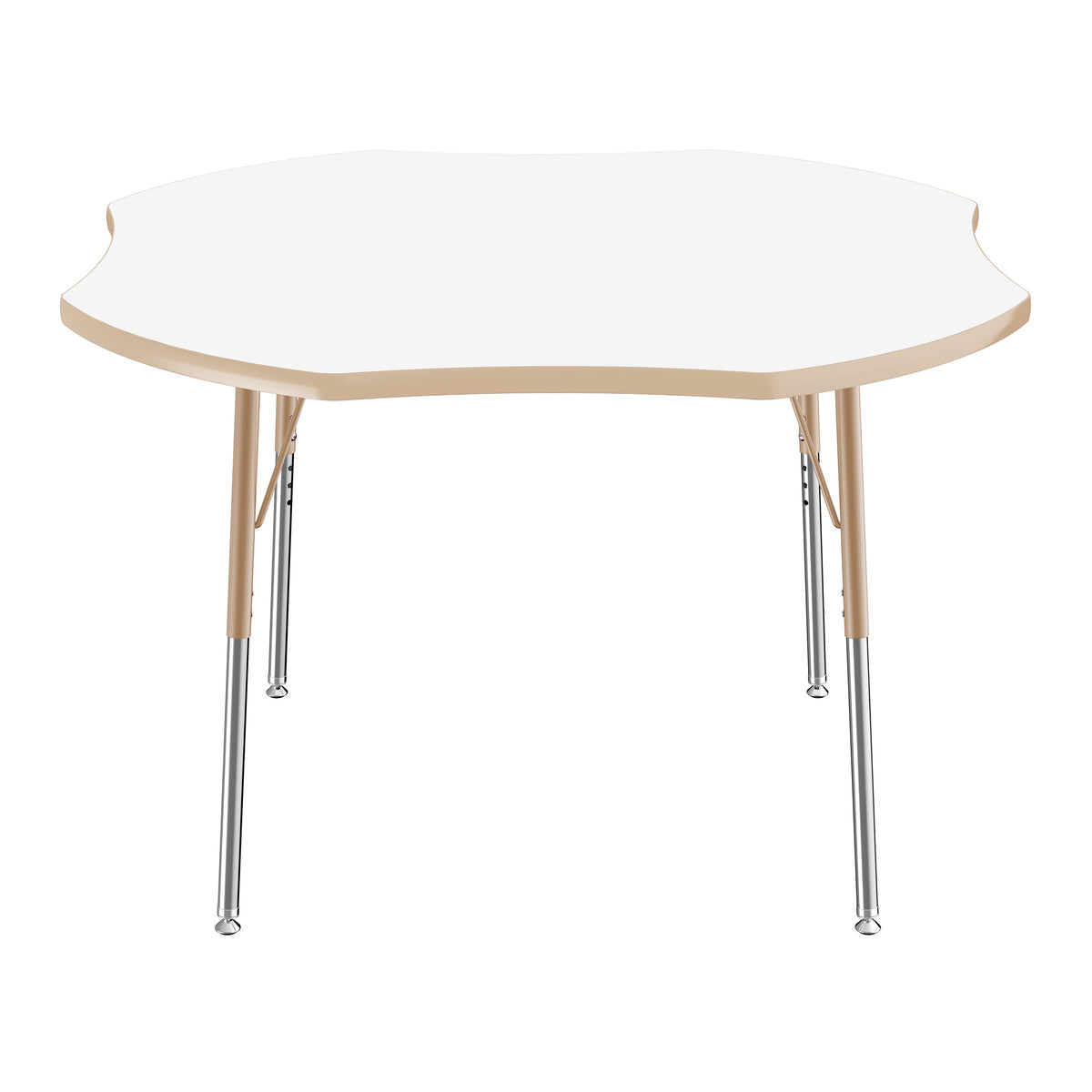 48" x 48" Clover Dry-Erase Activity Table with Adjustable Standard Swivel Glide Legs - Whiteboard/Sand