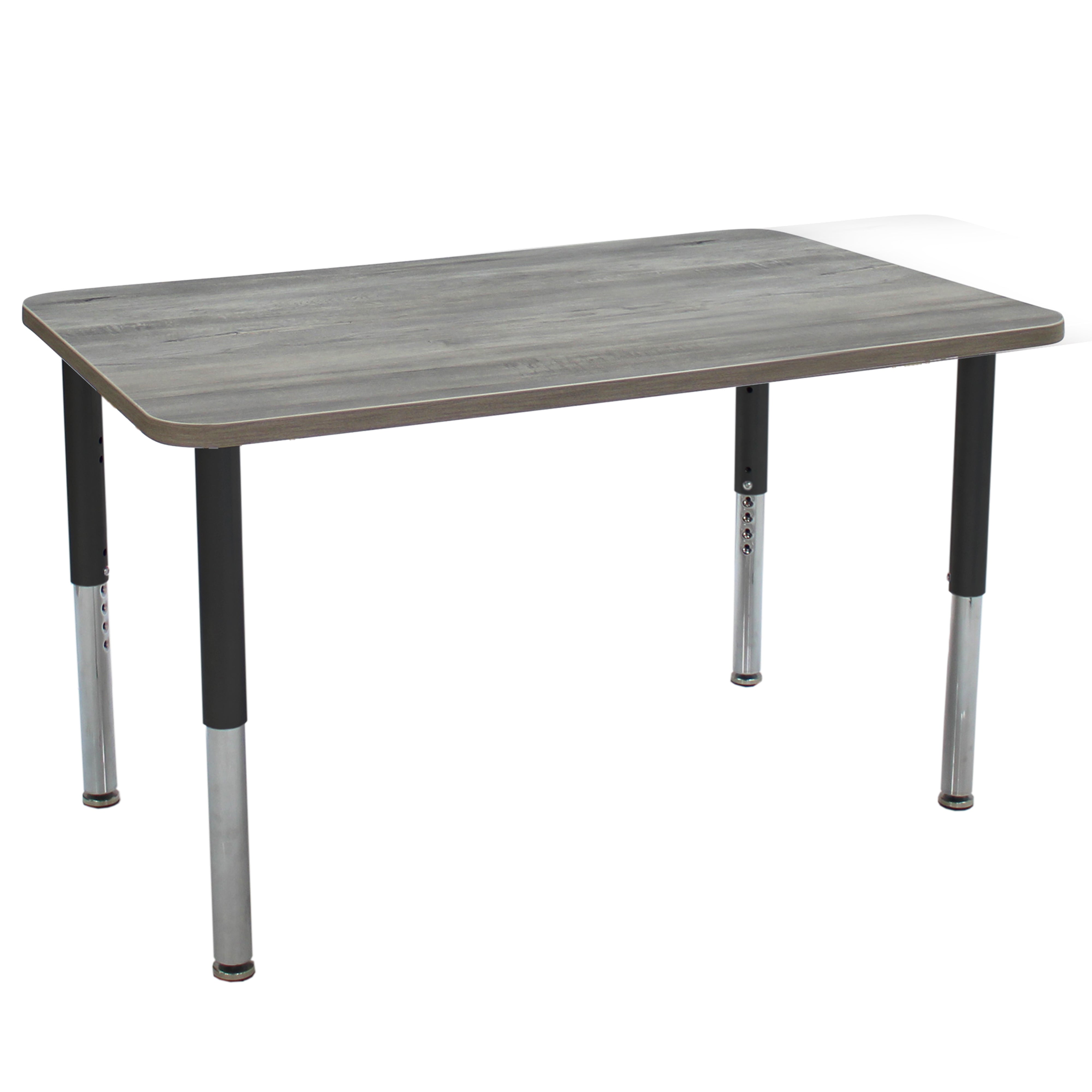 30" x 48" Rectangle La Madera Activity Table with Adjustable Super Legs - Light Gray Wood/Black