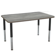 30" x 48" Rectangle La Madera Activity Table with Adjustable Super Legs - Light Gray Wood/Black