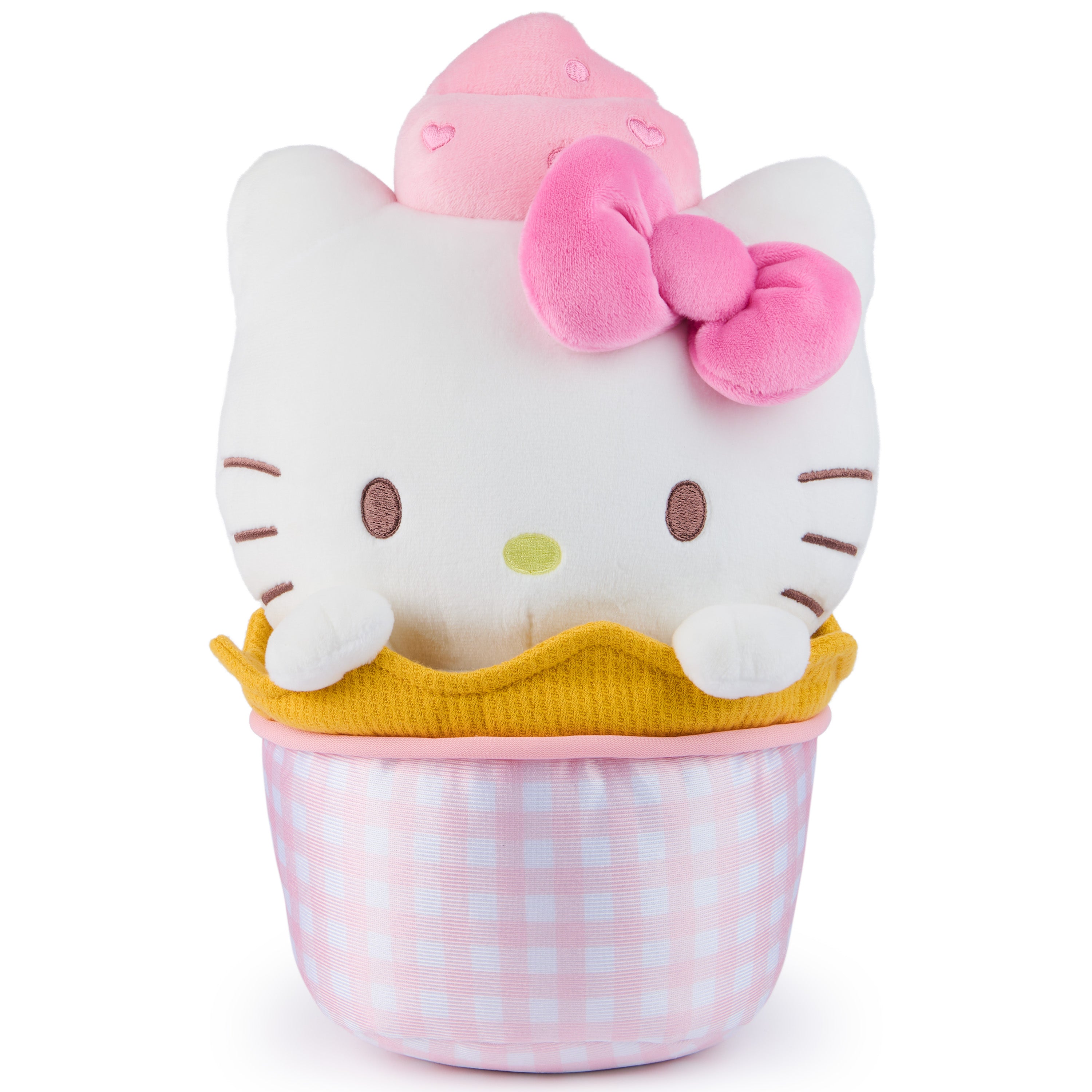GUND Sanrio Official Hello Kitty Ice Cream Plush, Stuffed Animal for Ages 1 and Up, Pink/White, 10”