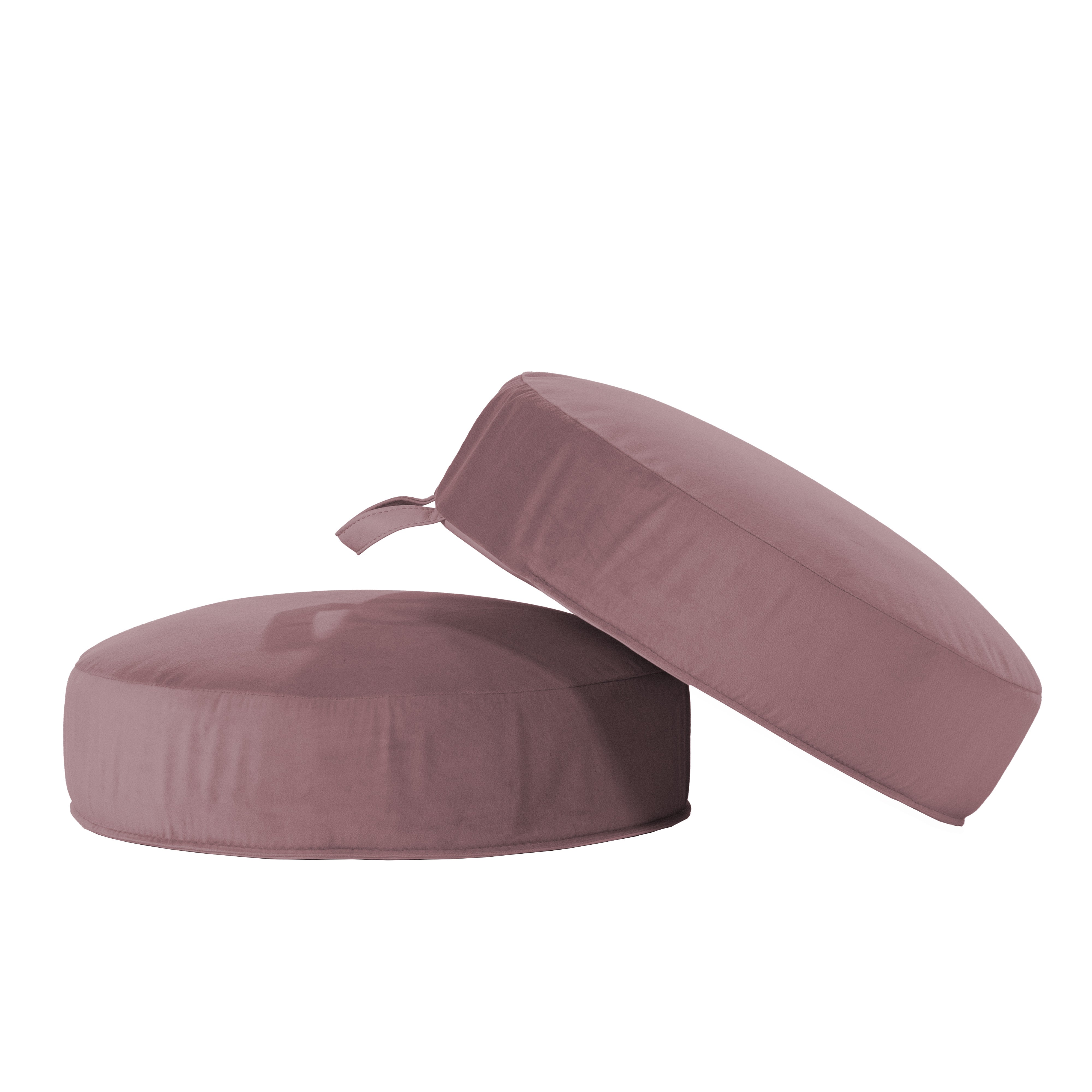 Overstuffed Microfiber Floor Cushions, 2-Piece - Mauve