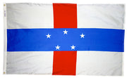 Netherland Antilles Flag 4x6 ft. Nylon SolarGuard Nyl-Glo 100% Made in USA to Official United Nations Design Specifications.