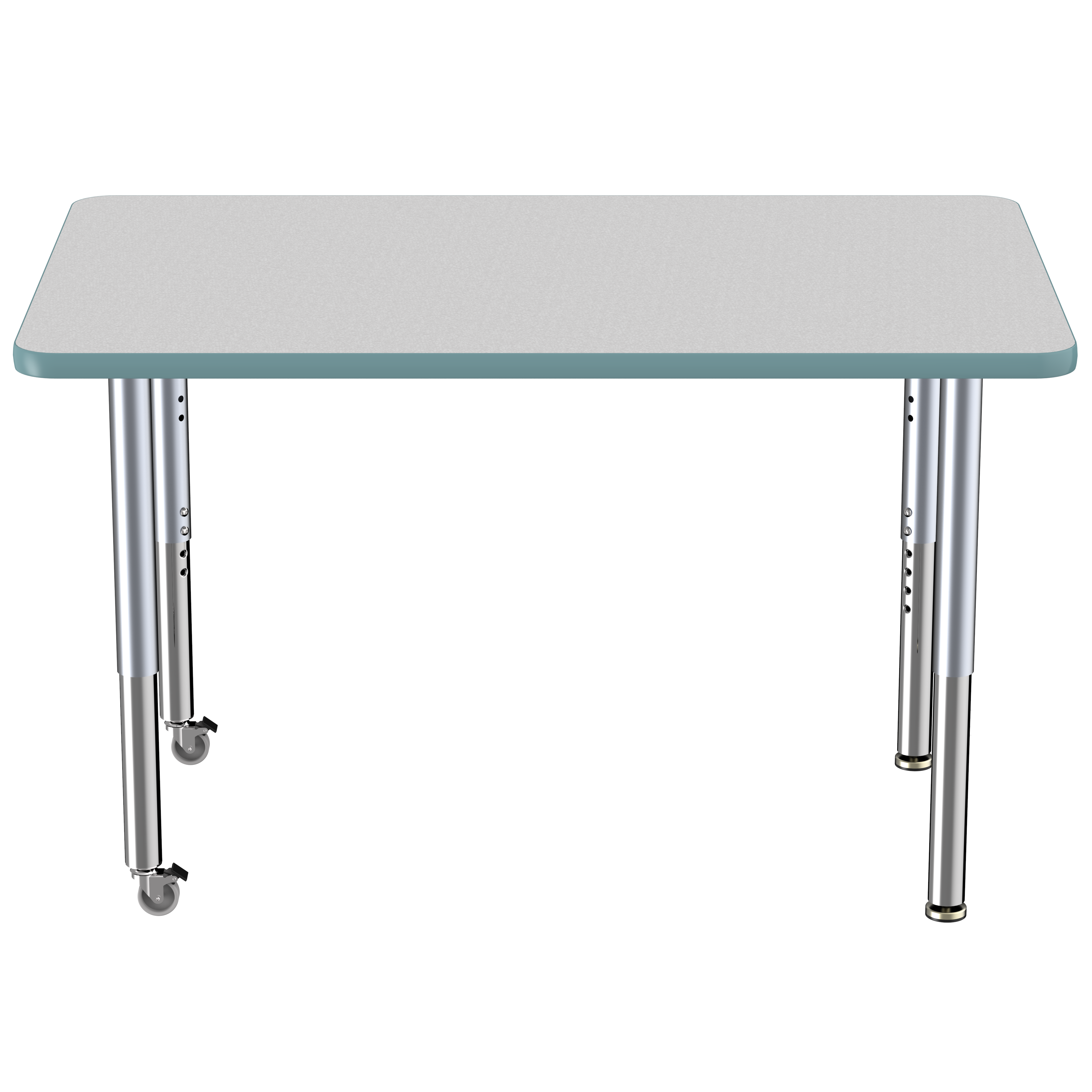 30" x 48" Rectangle Thermofused Activity Table with Adjustable Super Legs - Gray/Seafoam/Silver