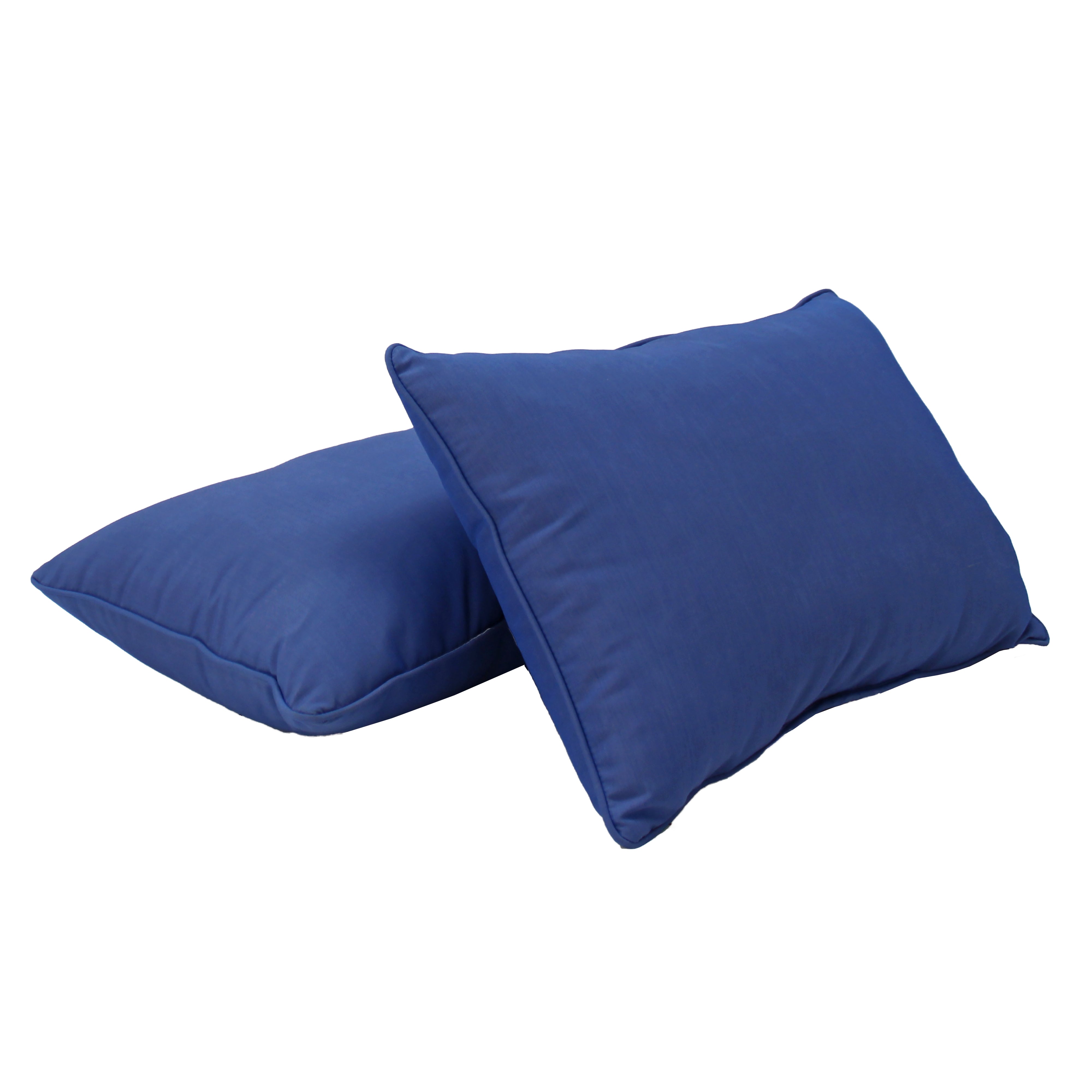 Presidio 16" x 24" Lumbar Indoor/Outdoor Pillow with Piping, 2-Piece - Denim Blue