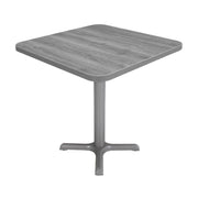 30" x 30" Square Cafe Bistro Table - Light Gray Wood/Silver