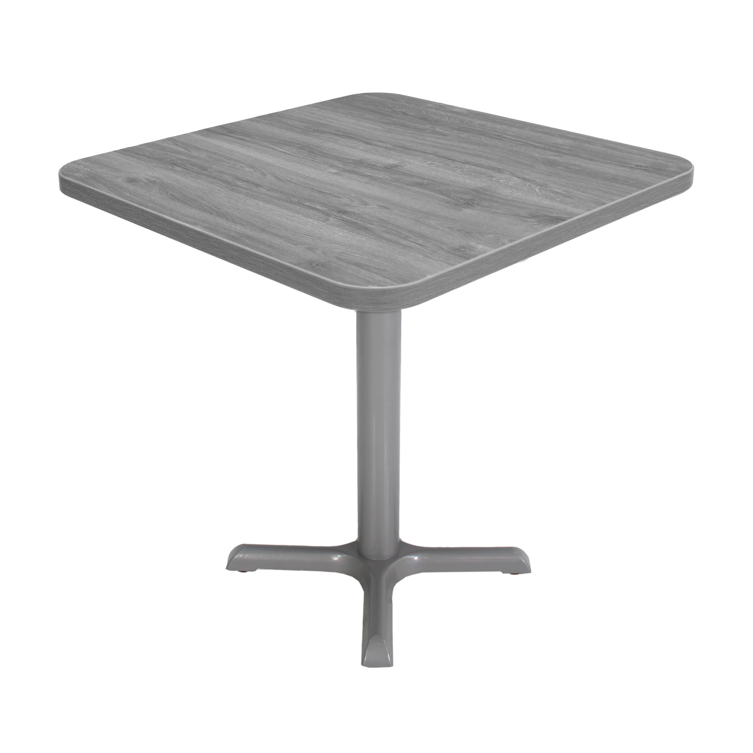 30" x 30" Square Cafe Bistro Table - Light Gray Wood/Silver