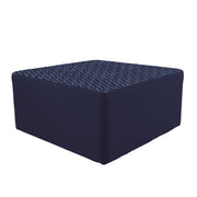 Outdoor 36" Square Ottoman with Sunbrella, 18" H - Adaptation Indigo/Canvas Navy