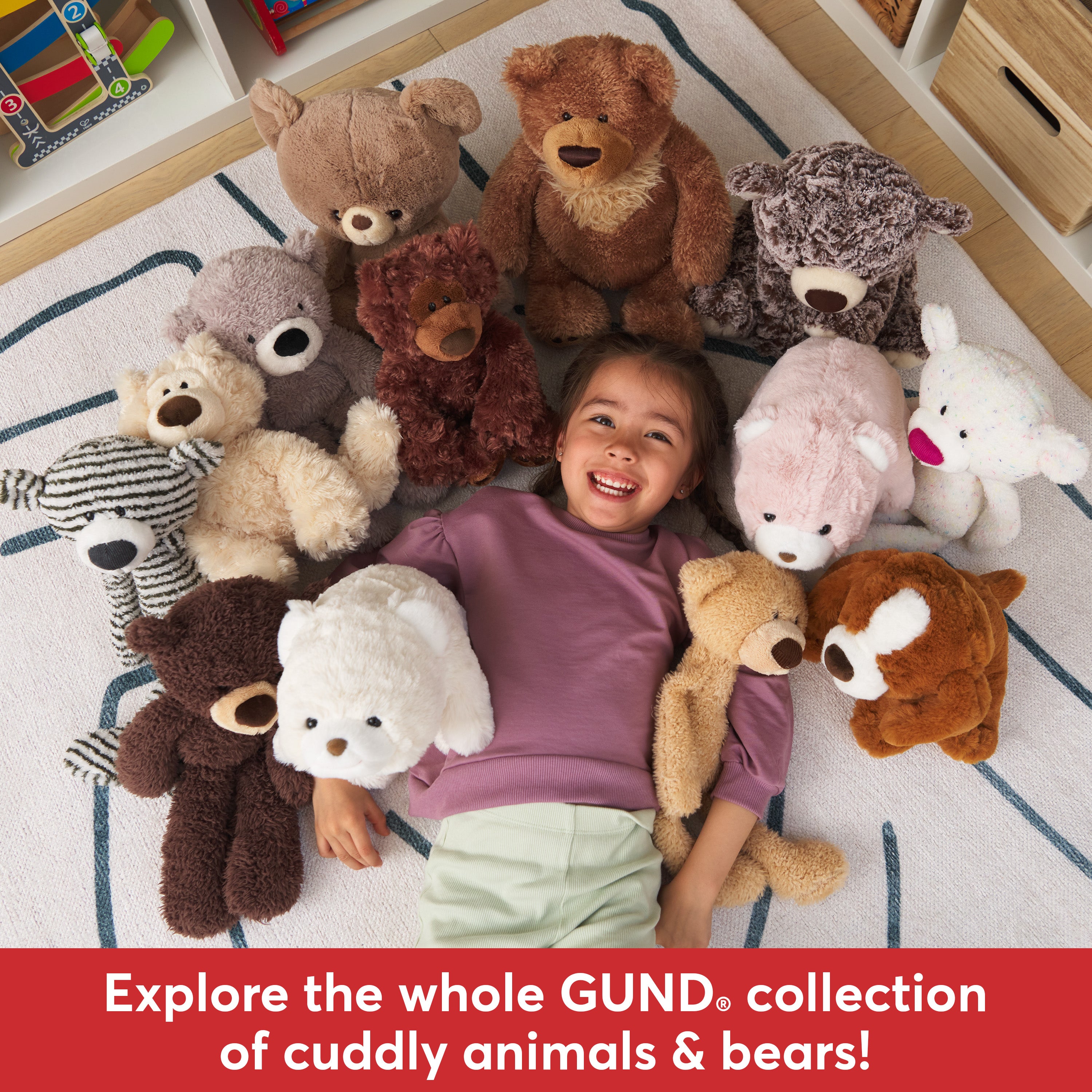 GUND Fuzzy Teddy Bear, Premium Stuffed Animal for Ages 1 and Up, Beige, 13.5”
