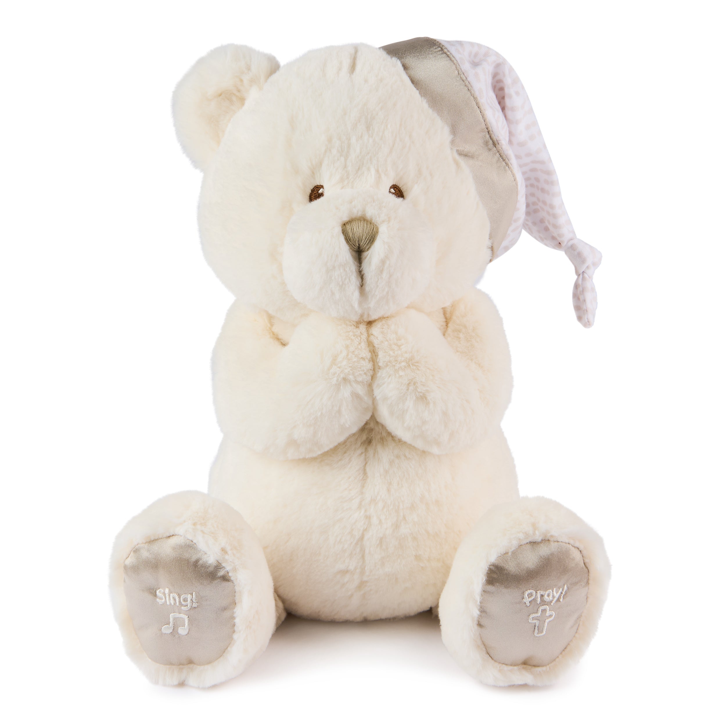 GUND Animated Goodnight Prayer Bear, Spiritual Plush Teddy Bear, Sensory Toy Stuffed Animal for Ages 0 and Up, Cream, 11"
