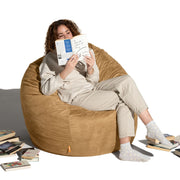 Jaxx Basics 4 Foot Large Adult Bean Bag Chair, Oversized with Filler, Beige