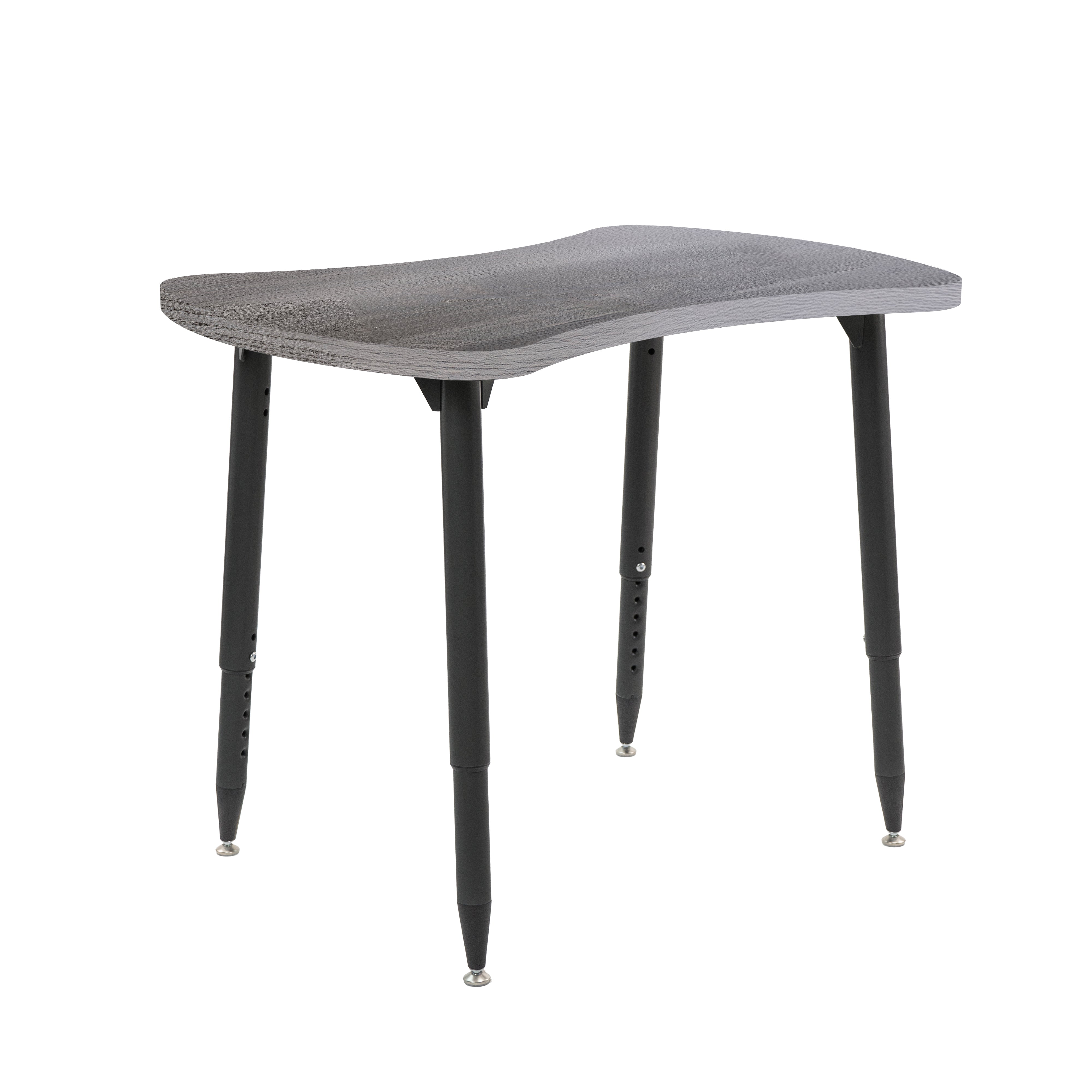 Adapte 25" x 37" Bowtie Woodgrain Activity Table with Adjustable Tapered Legs - Gray Wood/Black