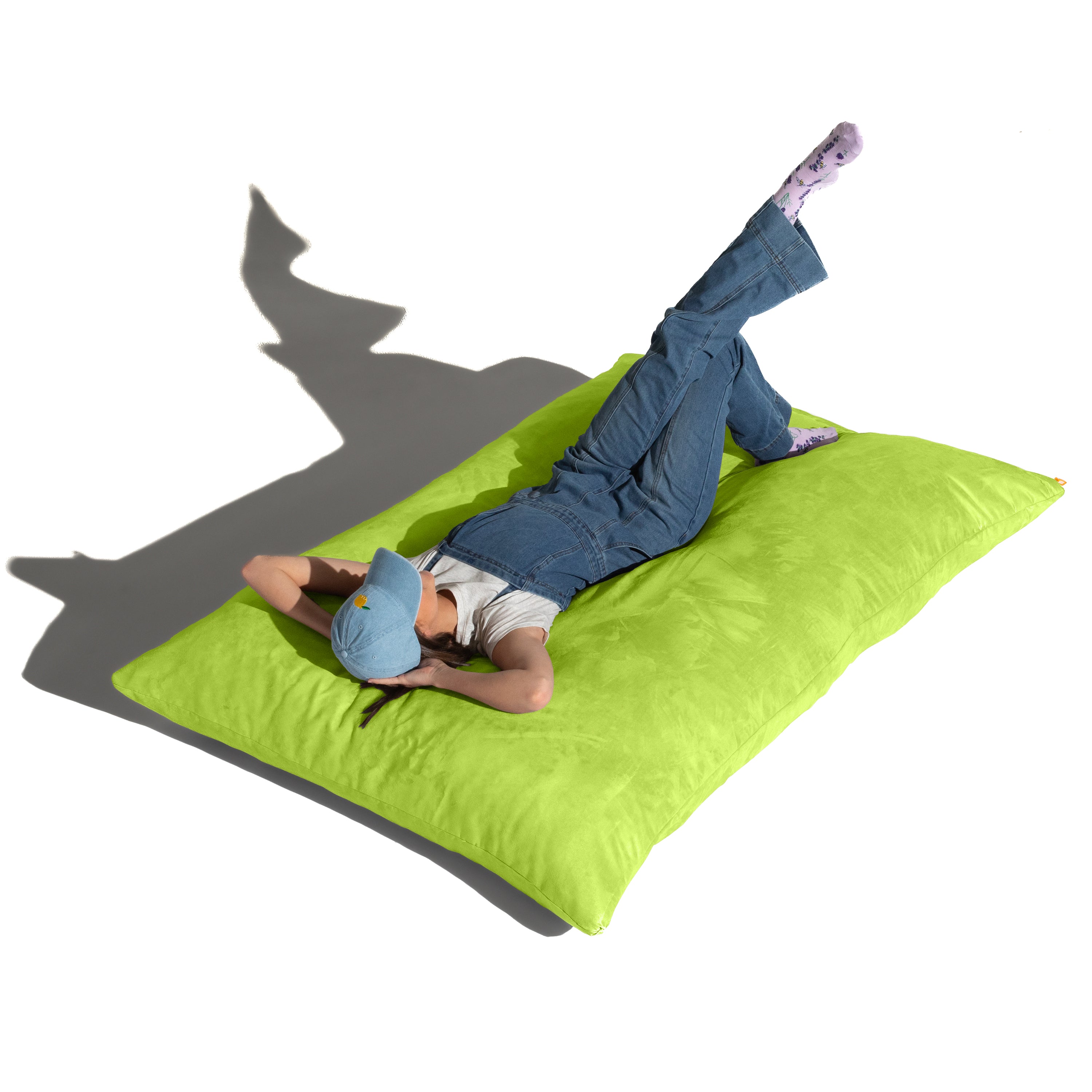 Jaxx Pillow Saxx 5.5-Foot - Huge Bean Bag Floor Pillow and Lounger, Lime