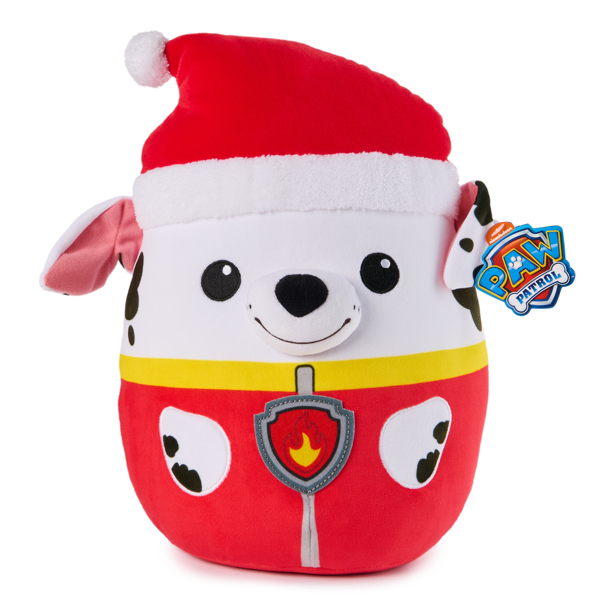 PAW Patrol Winter Holiday Marshall Squish Plush, Official Toy from the Hit Cartoon, Special Edition Squishy Stuffed Animal for Ages 1 and Up, 12”