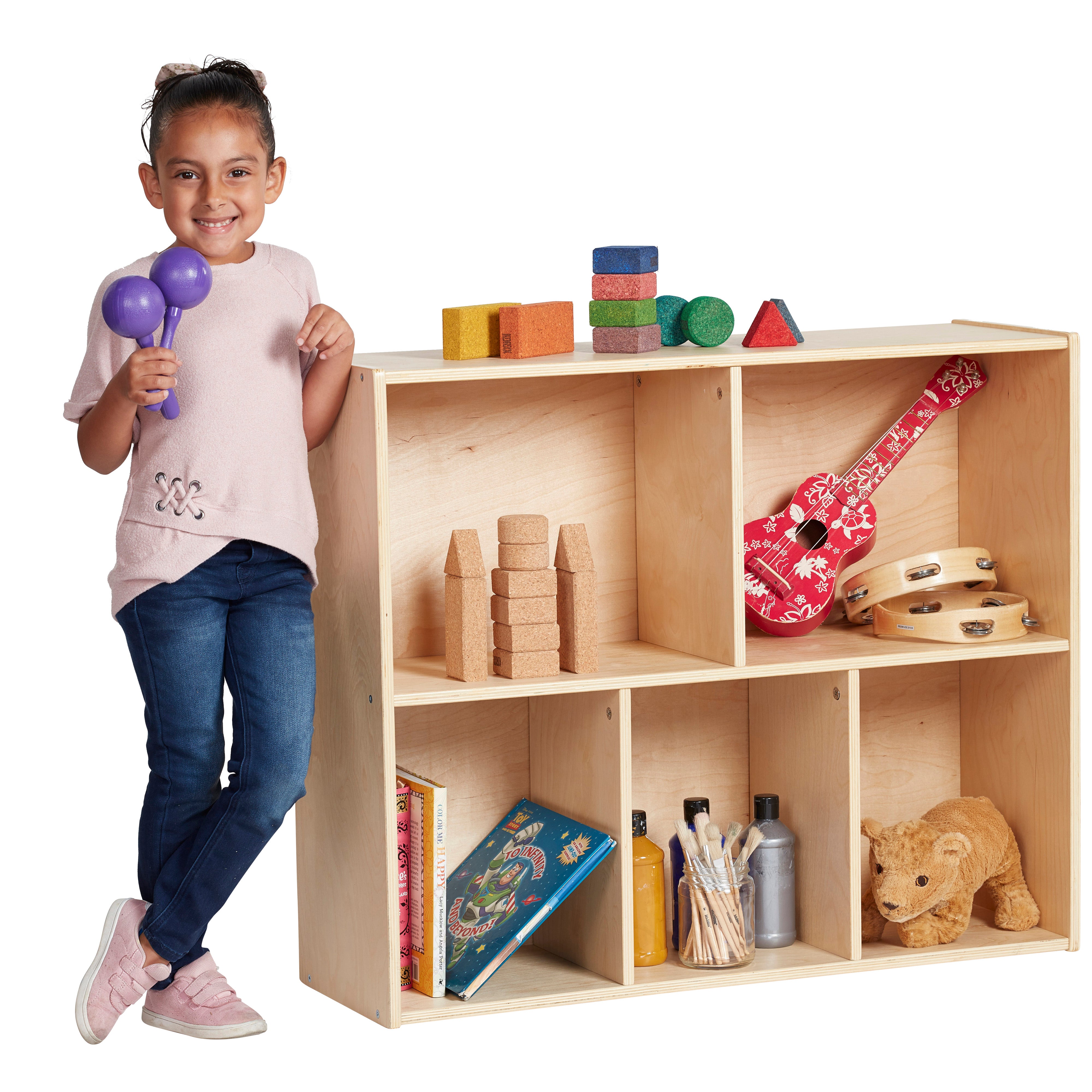 Streamline 5-Compartment Storage Cabinet 30in H - Natural