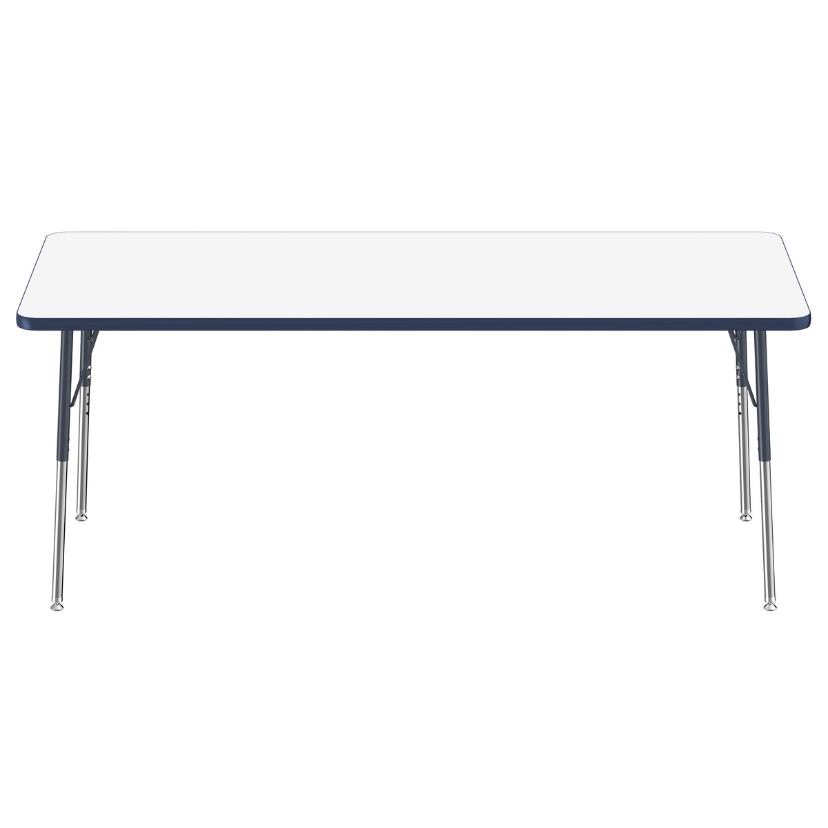 30" x 72" Rectangle Dry-Erase Activity Table with Adjustable Standard Swivel Glide Legs - Whiteboard/Navy