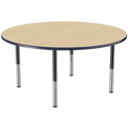 60" Round T-Molding Activity Table with Adjustable Super Legs - Maple/Navy/Black