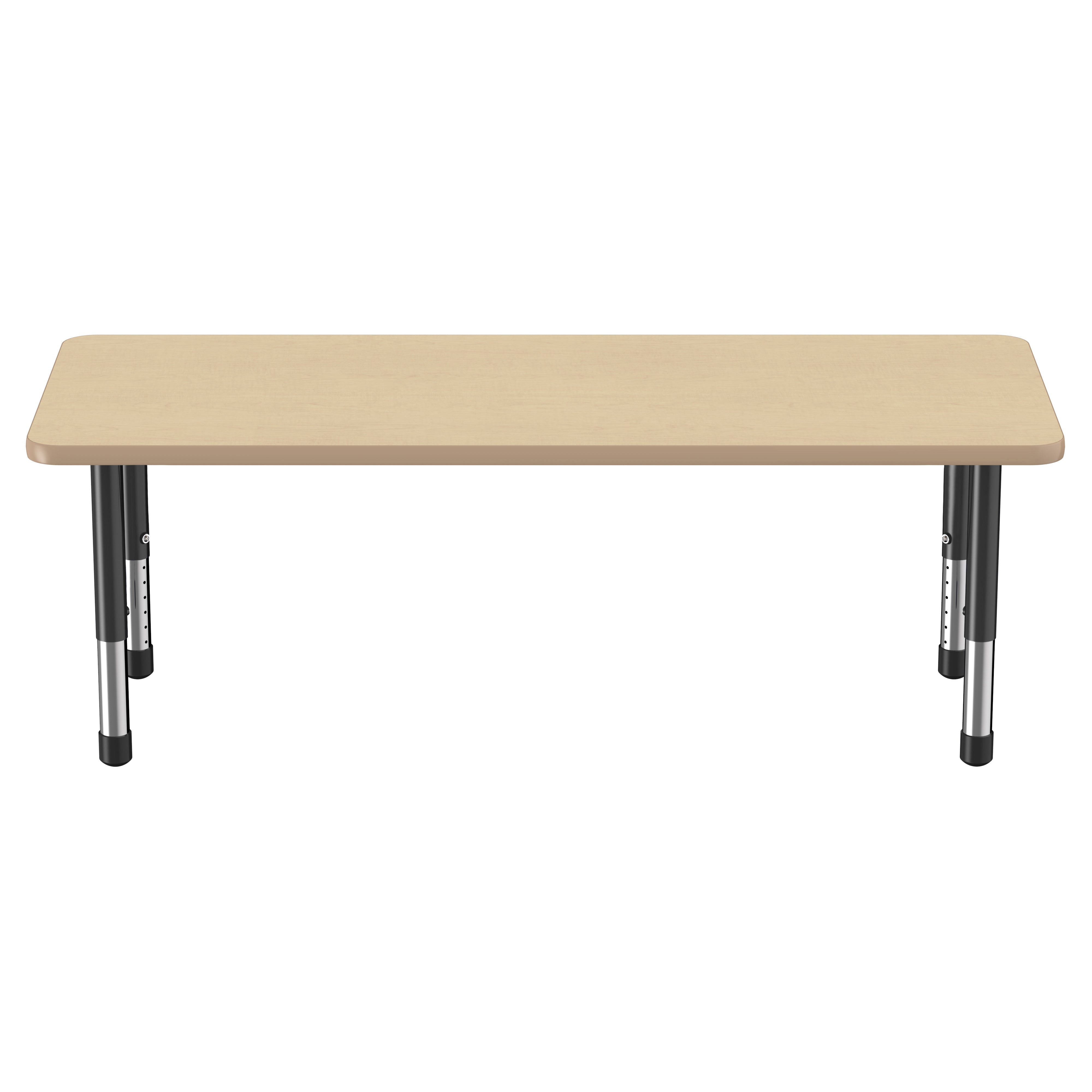 24" x 60" Rectangle Thermofused Activity Table with Adjustable Chunky Legs - Maple/Maple/Black