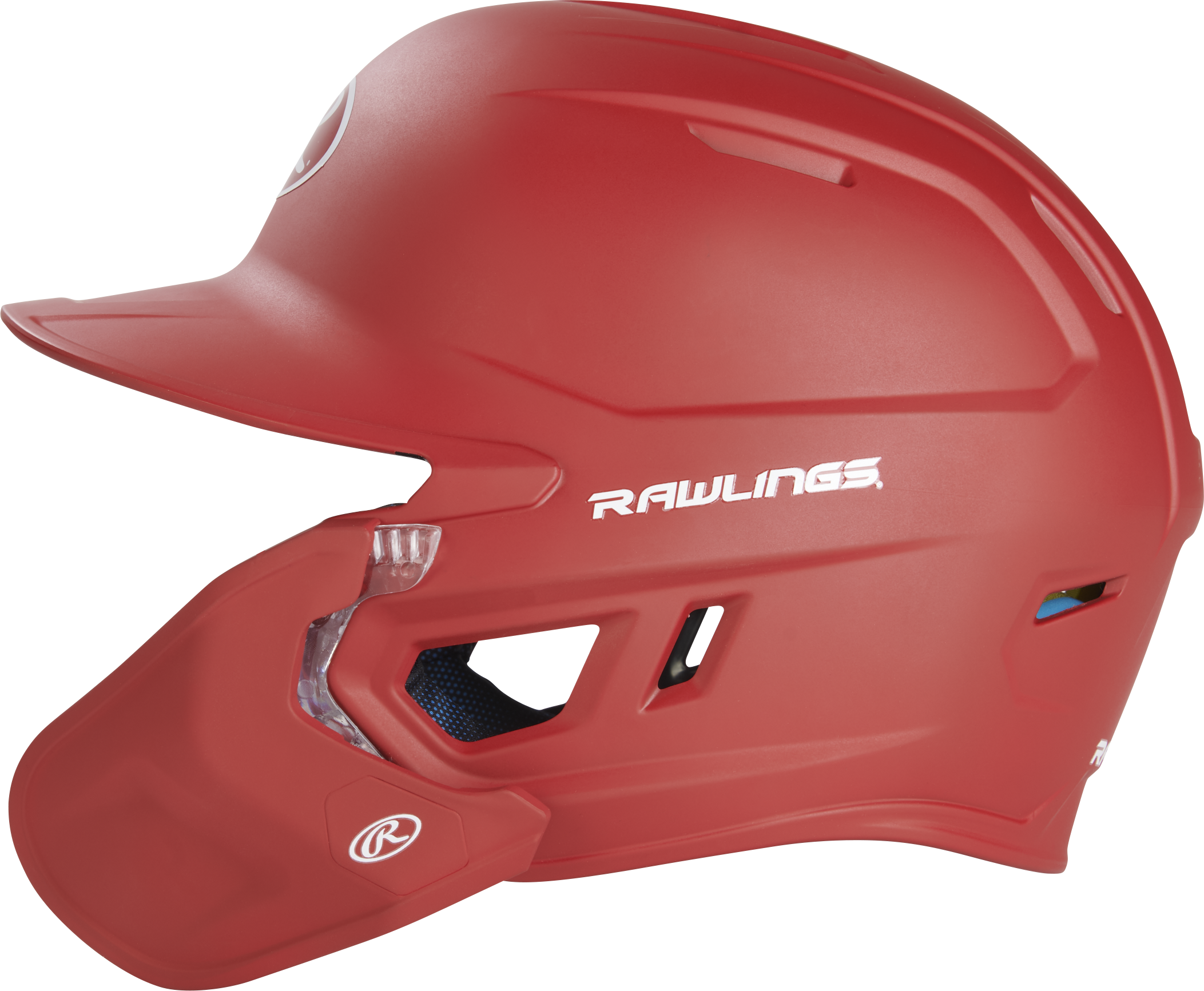 Rawlings Mach Adjust With Rhb Extension Matte Senior Batting Helmet - Scarlet