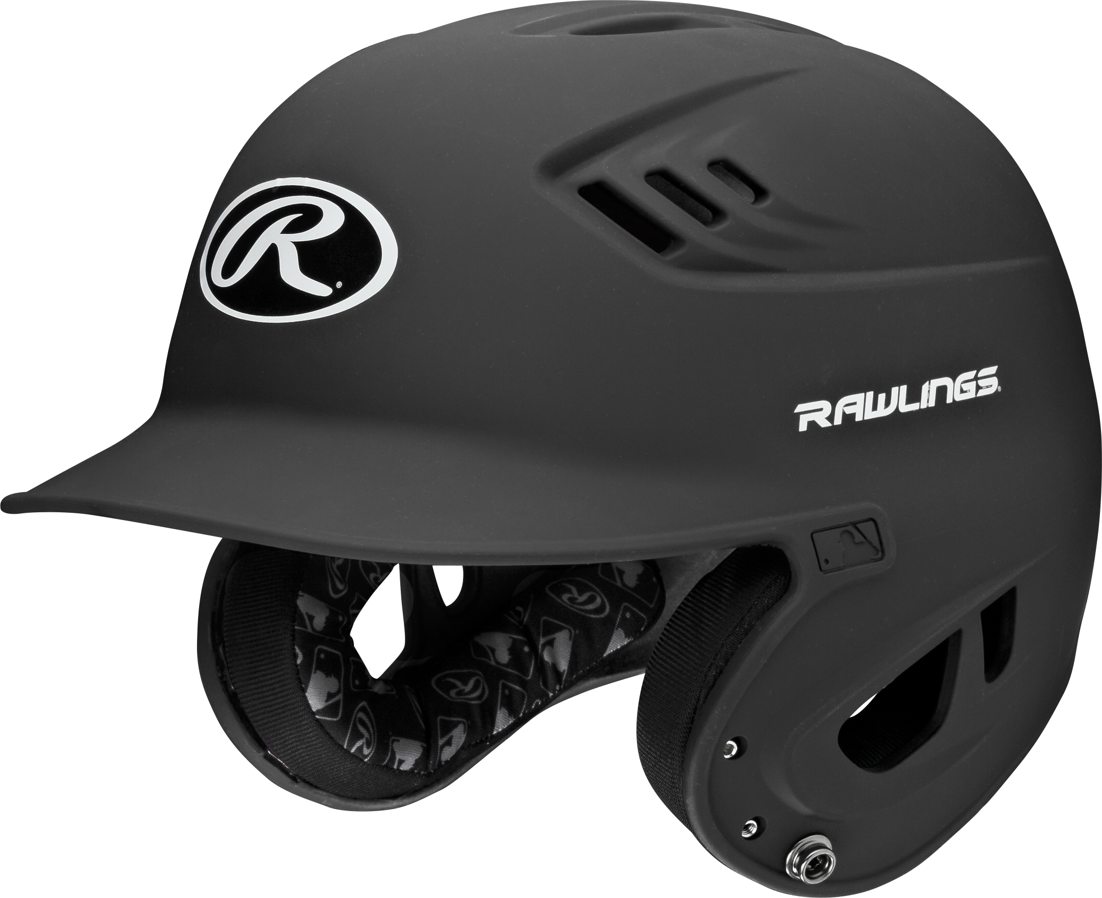 Rawlings R16 Matte Senior 1-Tone Baseball Helmet - Black