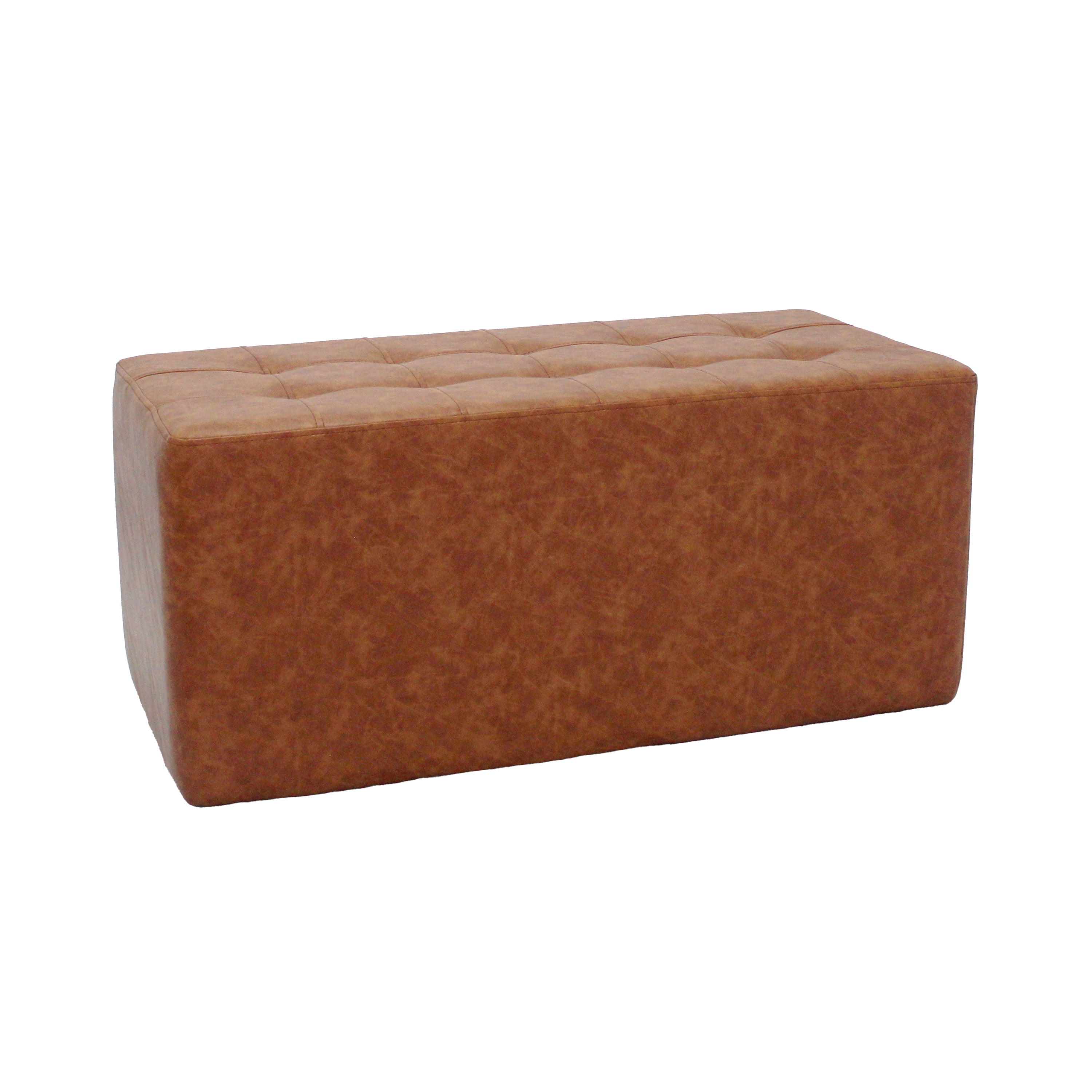 Rustic Tufted Rectangle Ottoman 16" Height - Hazelnut