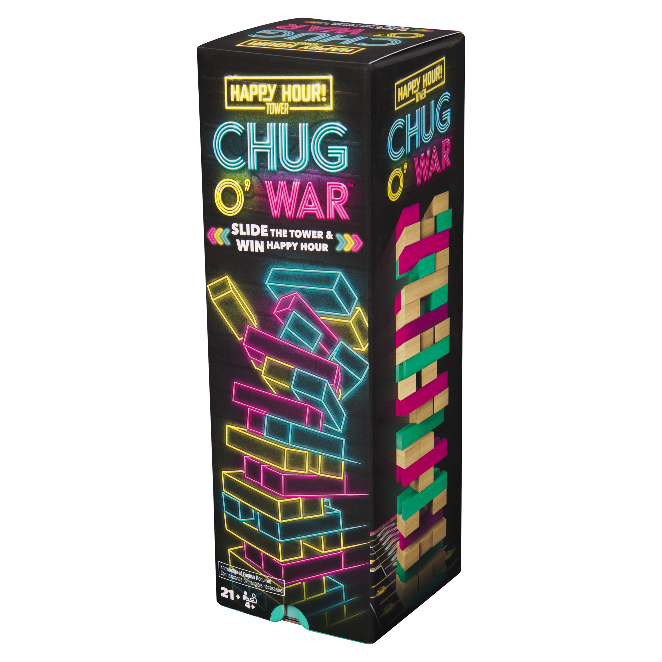 Spin Master Games, Chug O War Tumbling Tower, Adult Party Game for Happy Hour Hangs, 4 & Up Players, for Ages 21 & Up