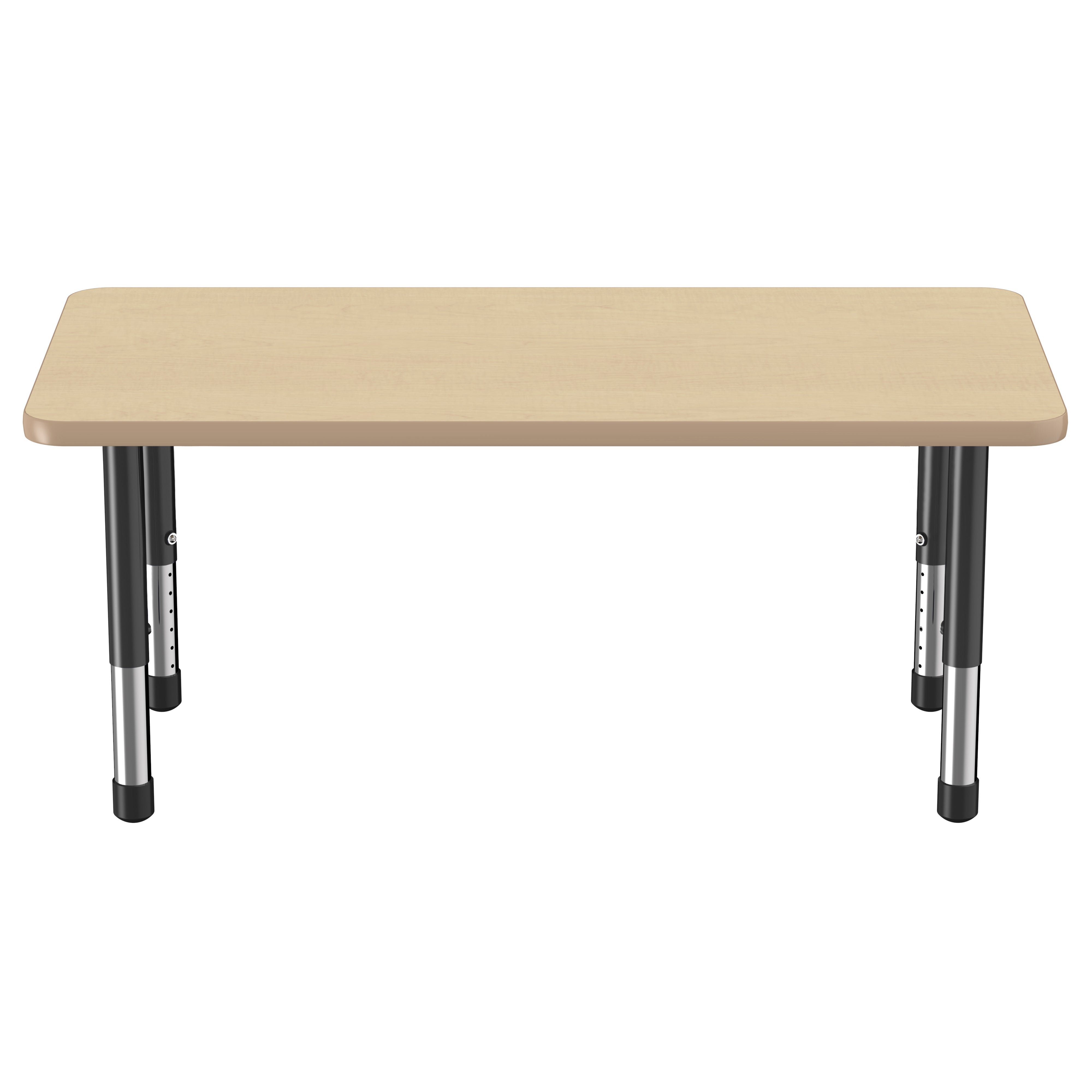 24" x 48" Rectangle Thermofused Activity Table with Adjustable Chunky Legs - Maple/Maple/Black
