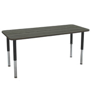 24" x 72" Rectangle La Madera Activity Table with Adjustable Super Legs - Gray Wood/Black