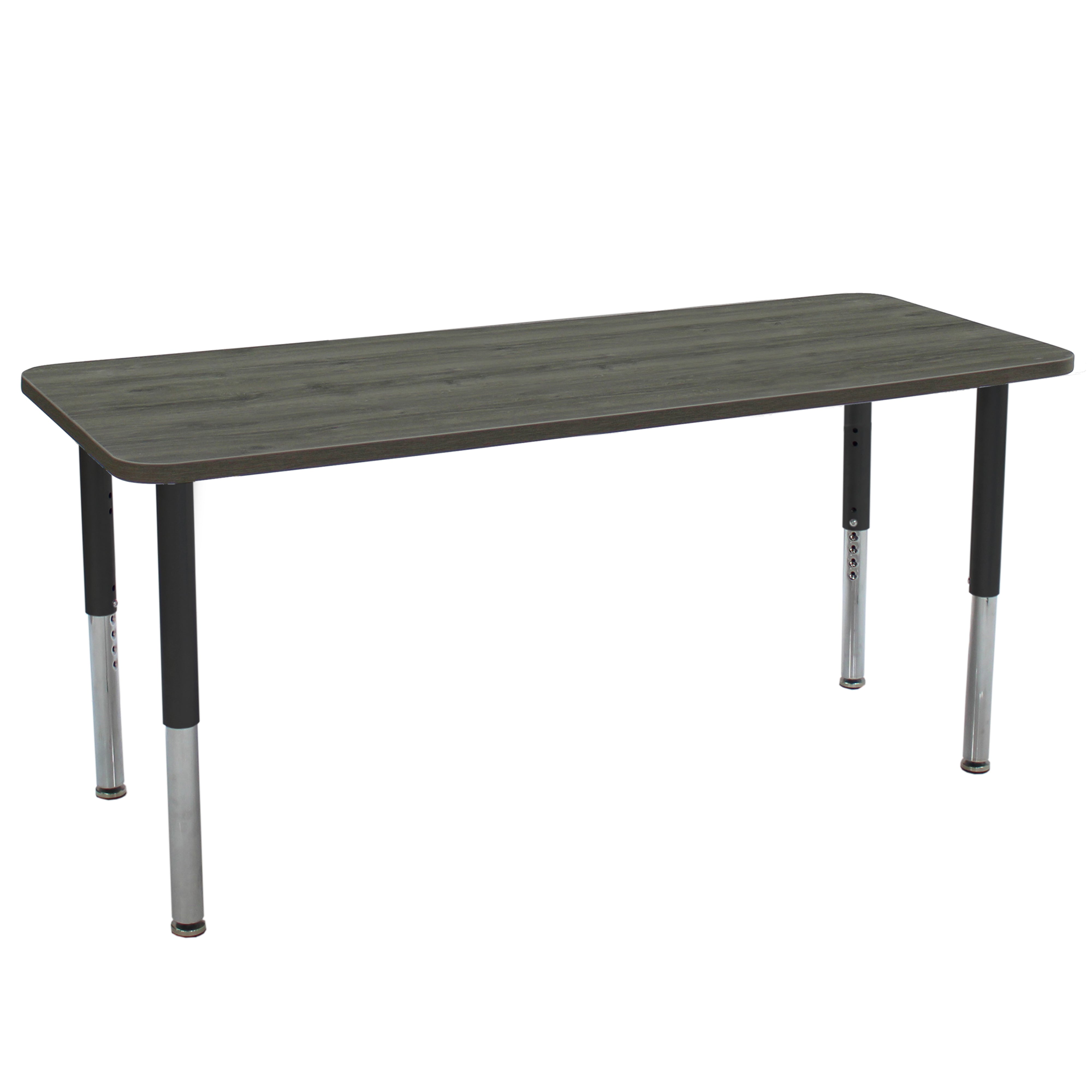 24" x 72" Rectangle La Madera Activity Table with Adjustable Super Legs - Gray Wood/Black