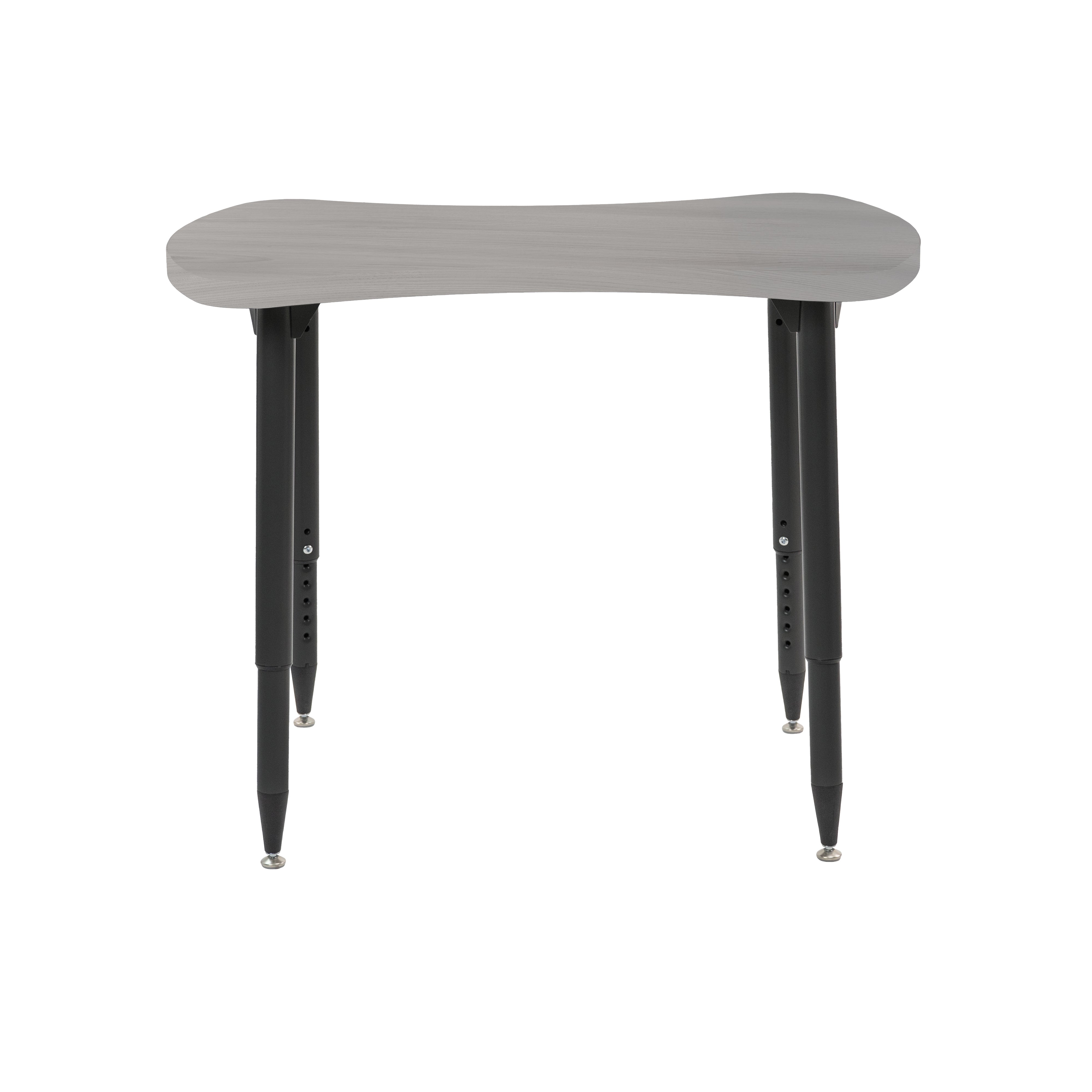 Adapte 25" x 37" Bowtie Woodgrain Activity Table with Adjustable Tapered Legs - Light Gray Wood/Black