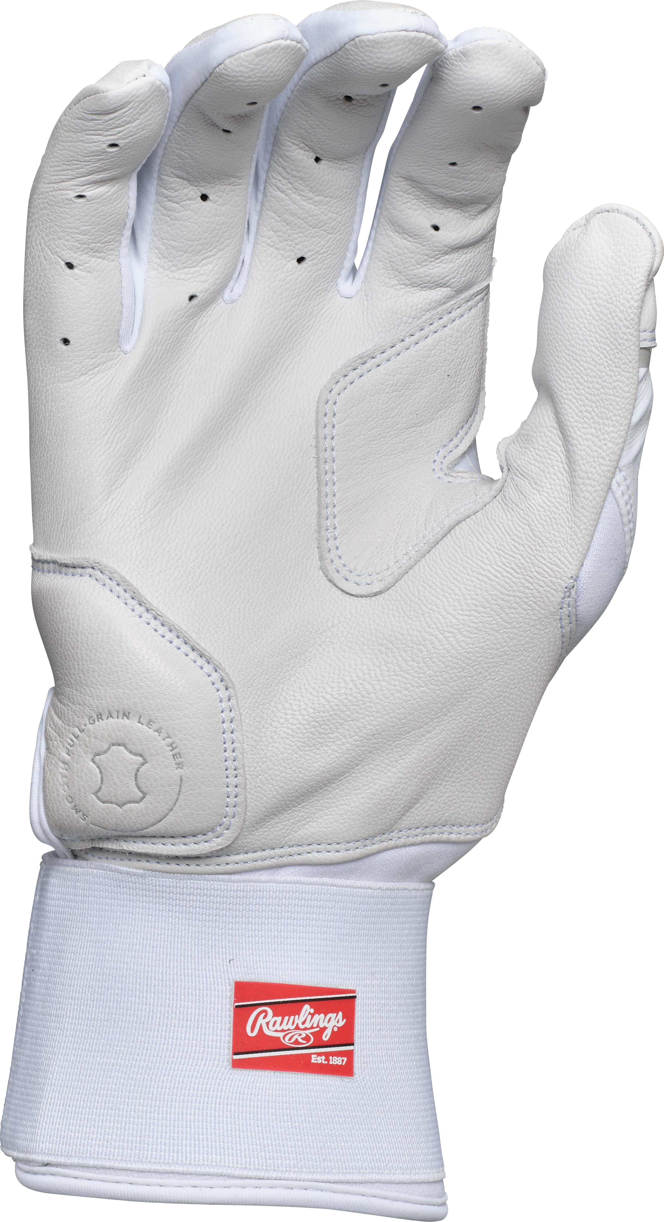 Rawlings Youth Workhorse Compression Strap Batting Gloves - Large - White