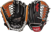 Rawlings R9 Baseball Contour Series 11.5-Inch Baseball Glove - Right Hand Thrower - Black/Tan