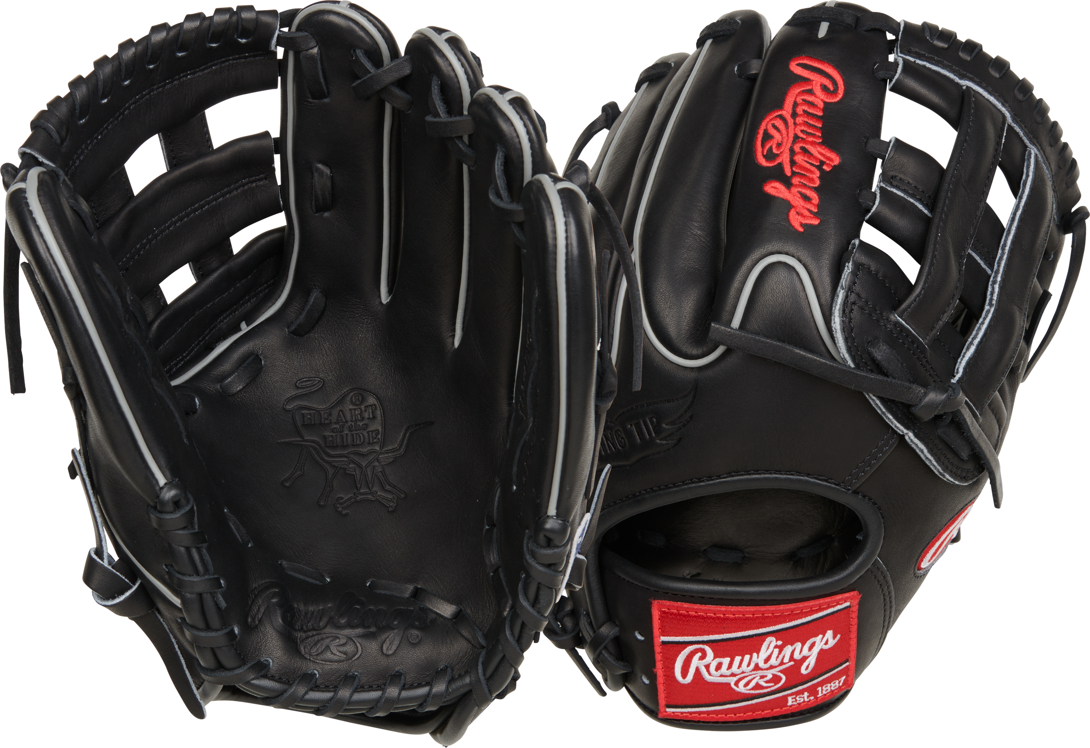 Rawlings Heart Of The Hide Traditional Series 11.75-Inch Baseball Glove - Right Hand Thrower - Black
