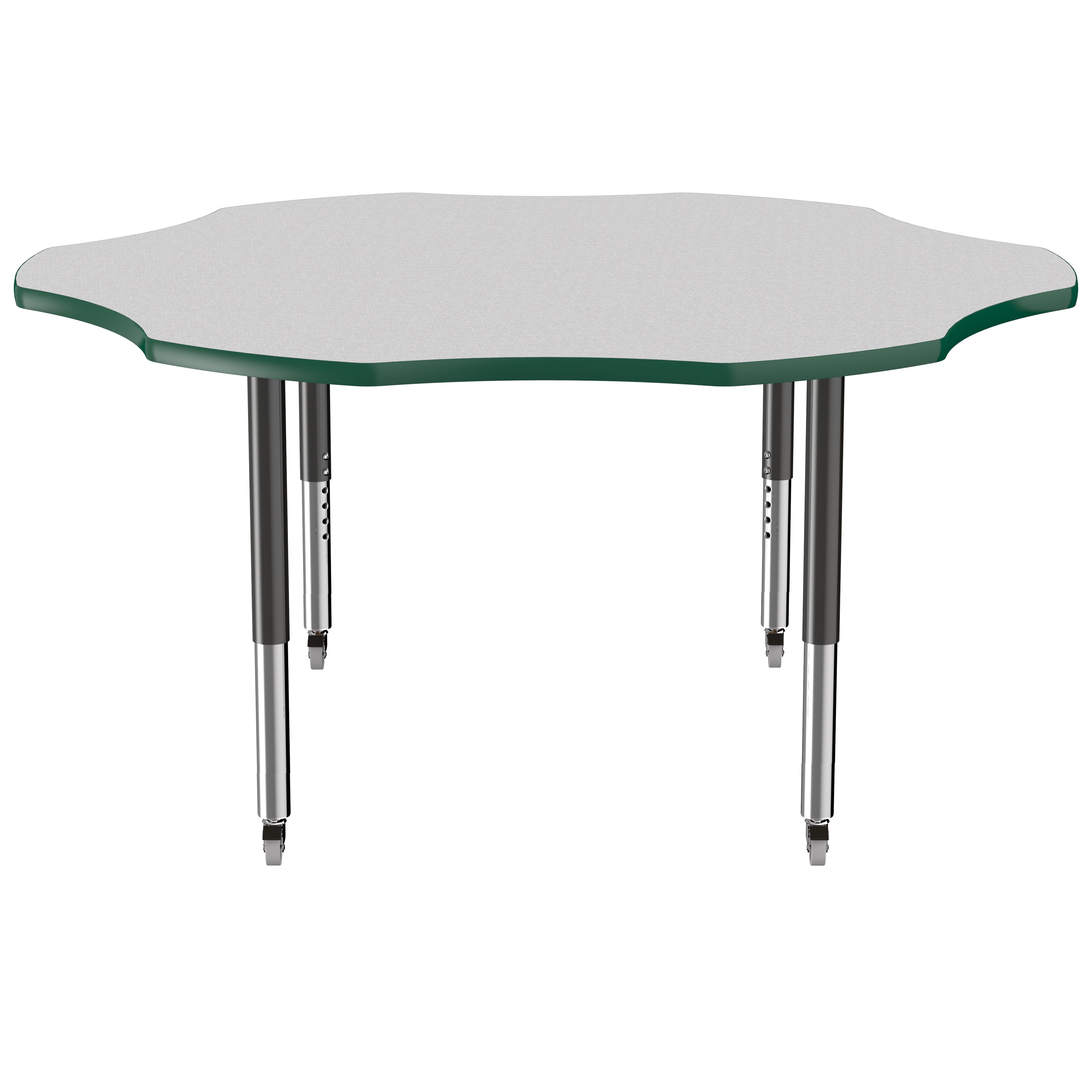 60" x 60" Flower T-Molding Activity Table with Adjustable Super Legs - Gray/Green/Black