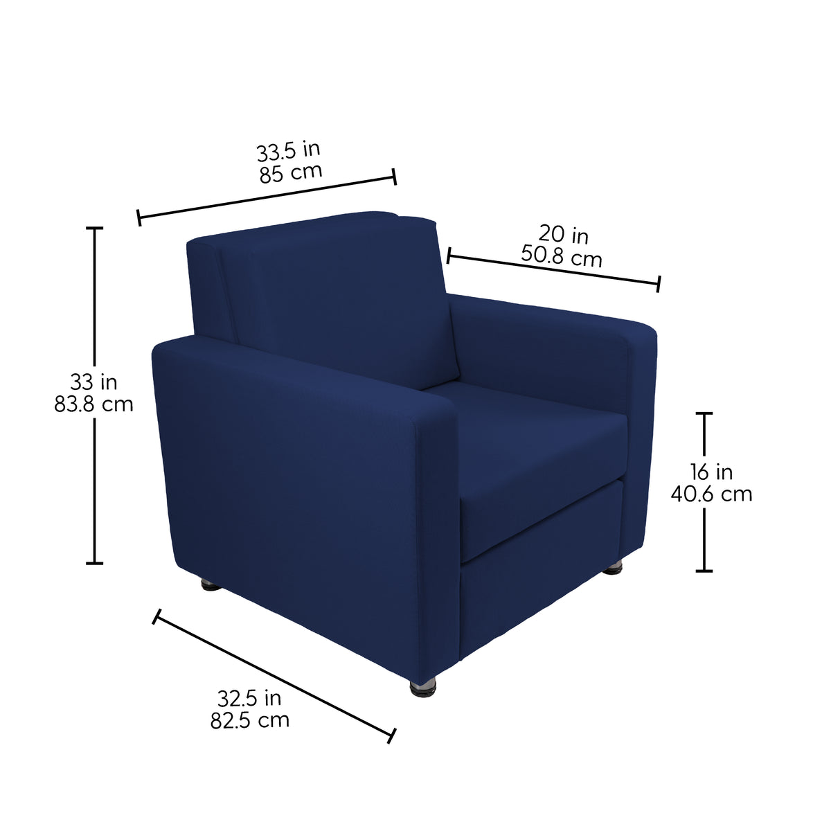 Outdoor Chair with Sunbrella - Canvas Navy