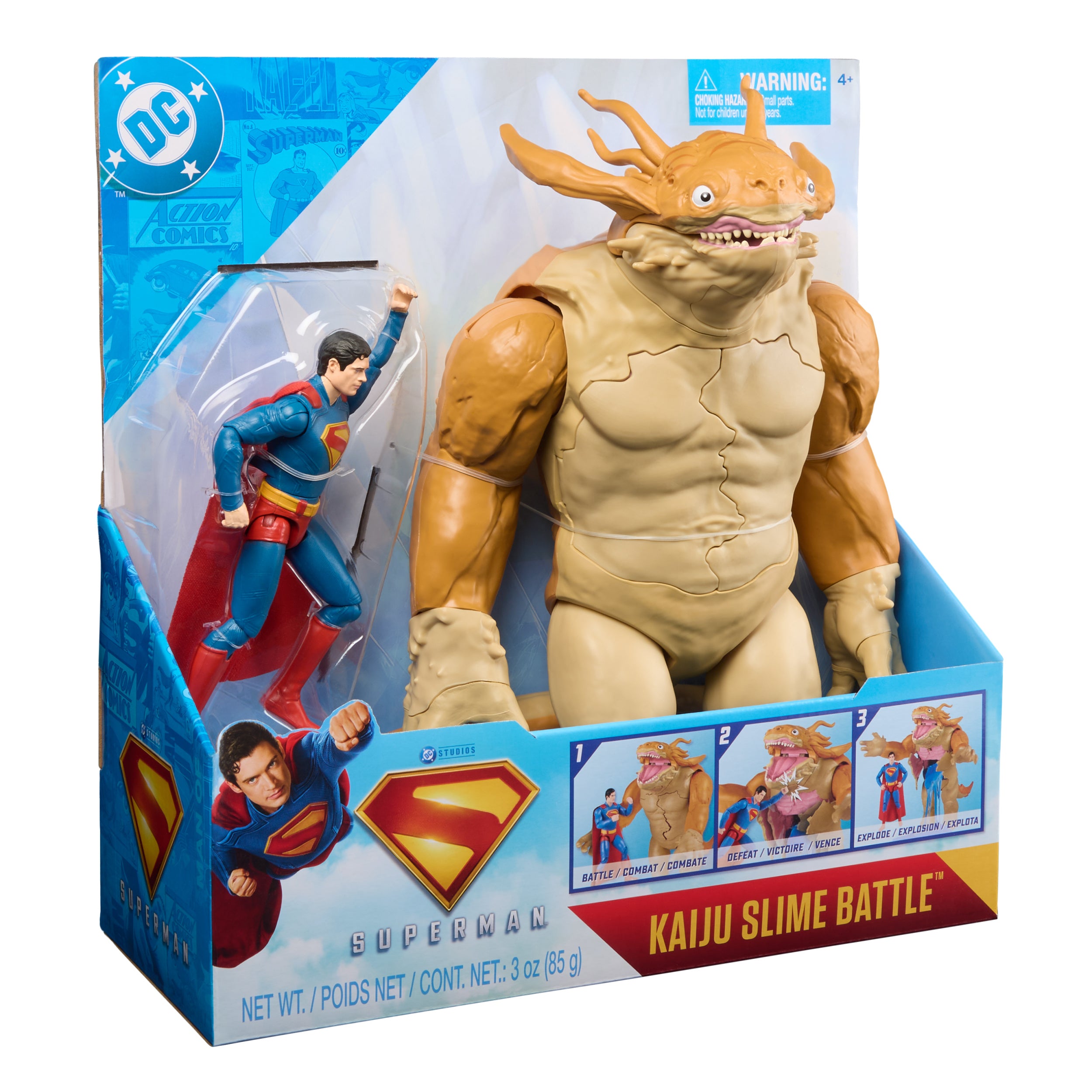 DC Comics, SUPERMAN, Superman Vs. Kaiju Slime Battle, Action Figure with Giant Kids Playset, Super Heroes Toys for Boys and Girls Ages 4 and Up