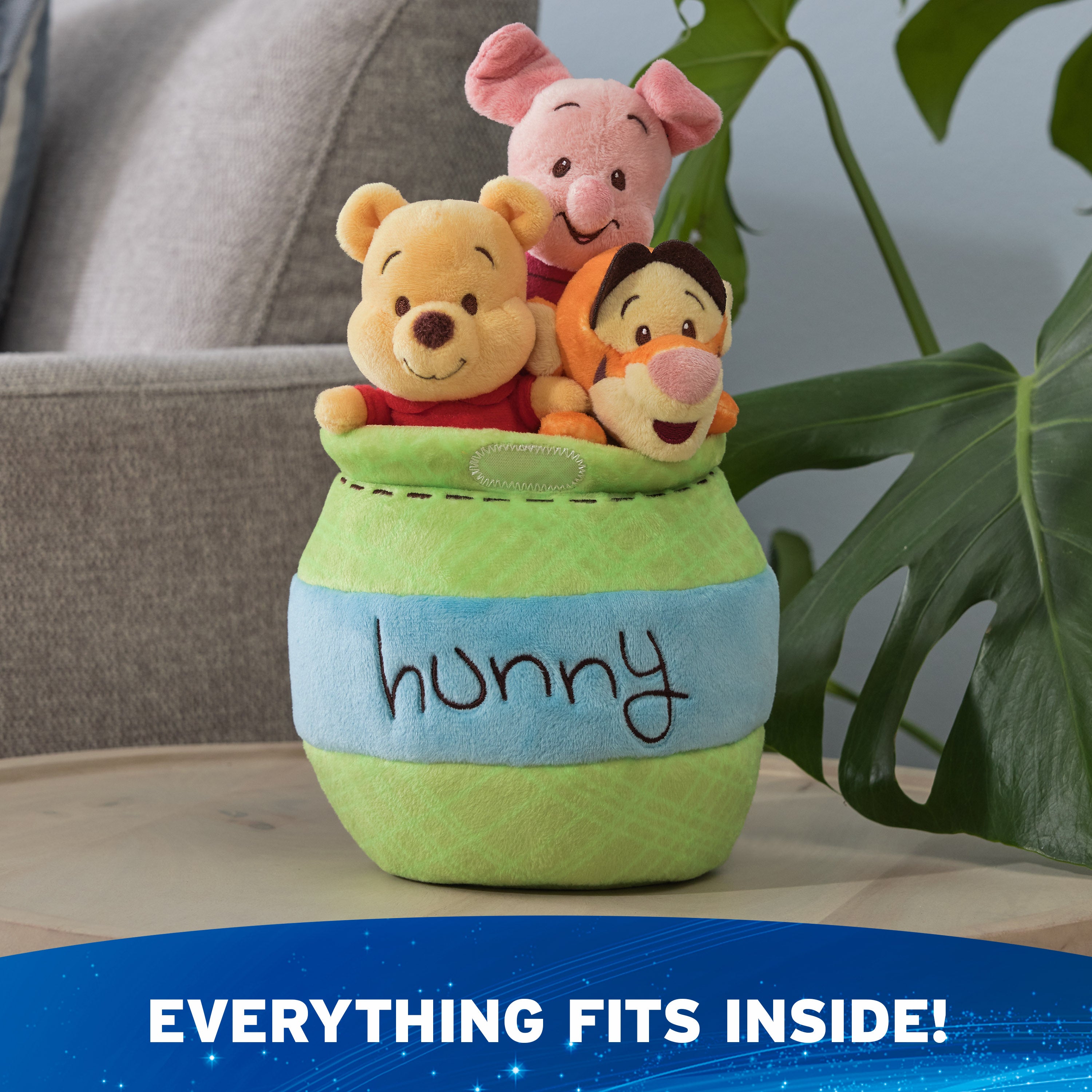 GUND Disney Official Winnie the Pooh Plush Playset with Pooh, Tigger, and Piglet, Sensory Toy Stuffed Animals for Ages 0 and Up, Green, 8”