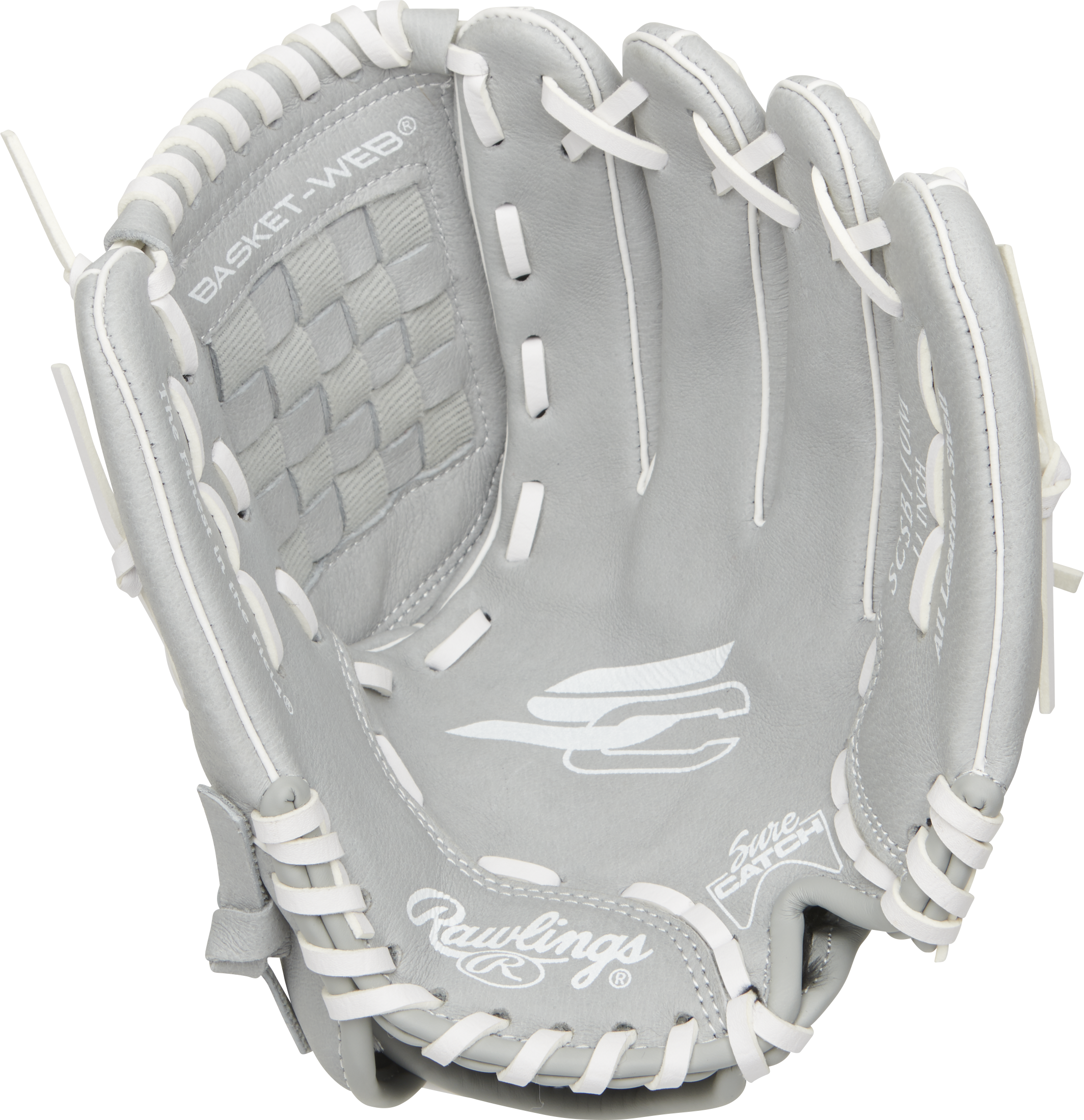 Rawlings Sure Catch Youth Series 11-Inch Softball Glove - Right Hand Thrower - Gray/Mint