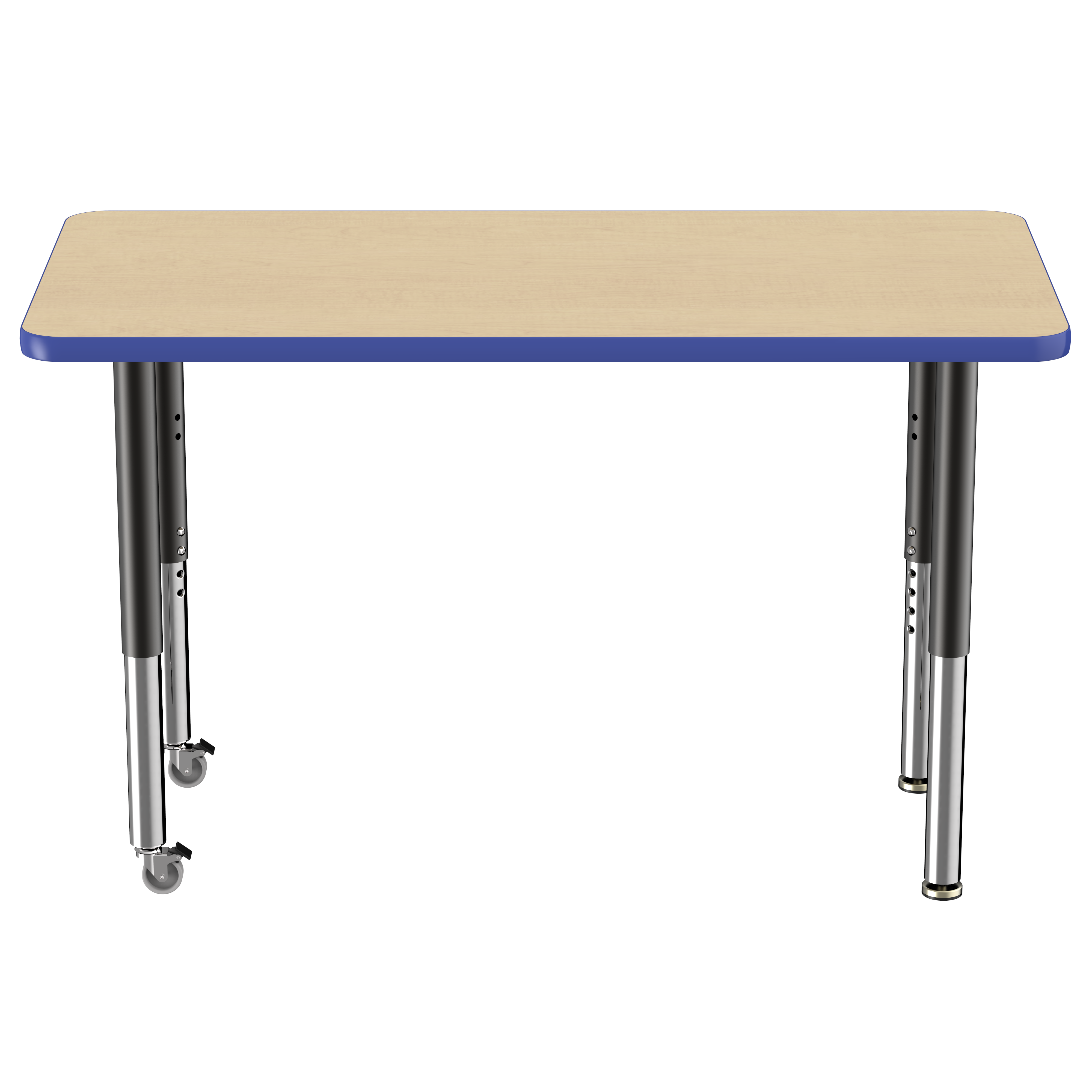 24" x 48" Rectangle T-Molding Activity Table with Adjustable Super Legs - Maple/Blue/Black