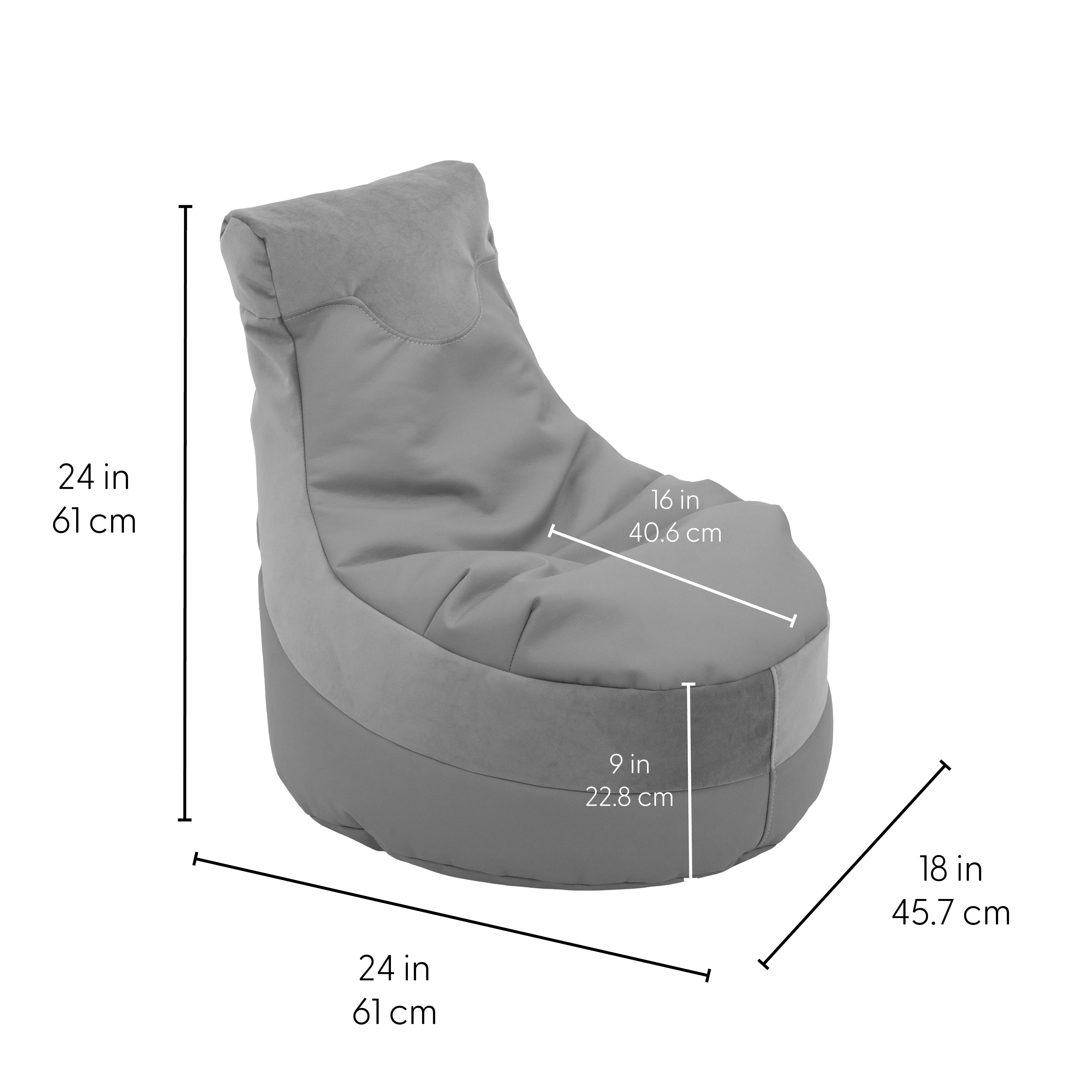 SoftScape Two-Textured Trendy Bean Bag, 2-Piece - Smoke