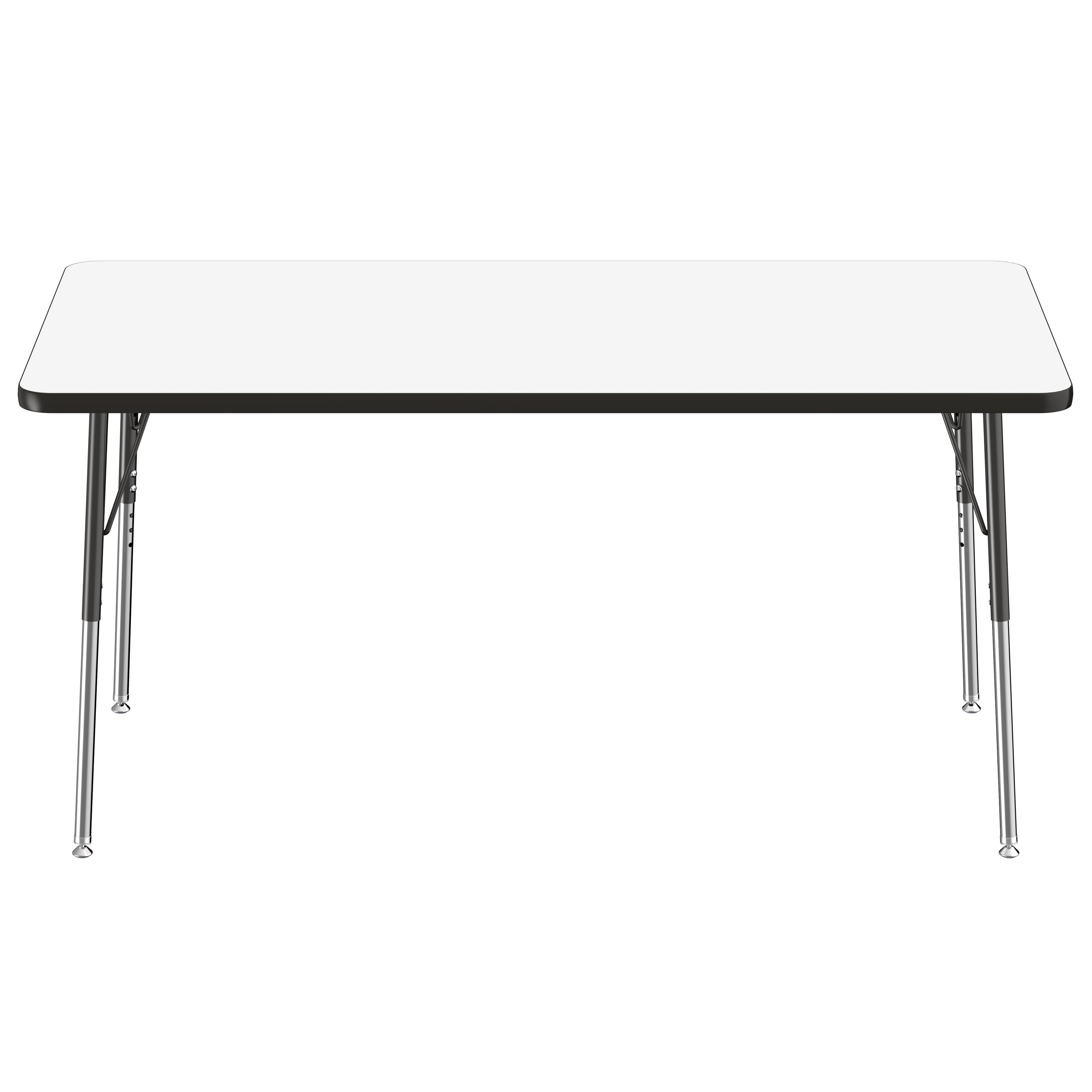 30" x 60" Rectangle Dry-Erase Activity Table with Adjustable Standard Swivel Glide Legs - Whiteboard/Black