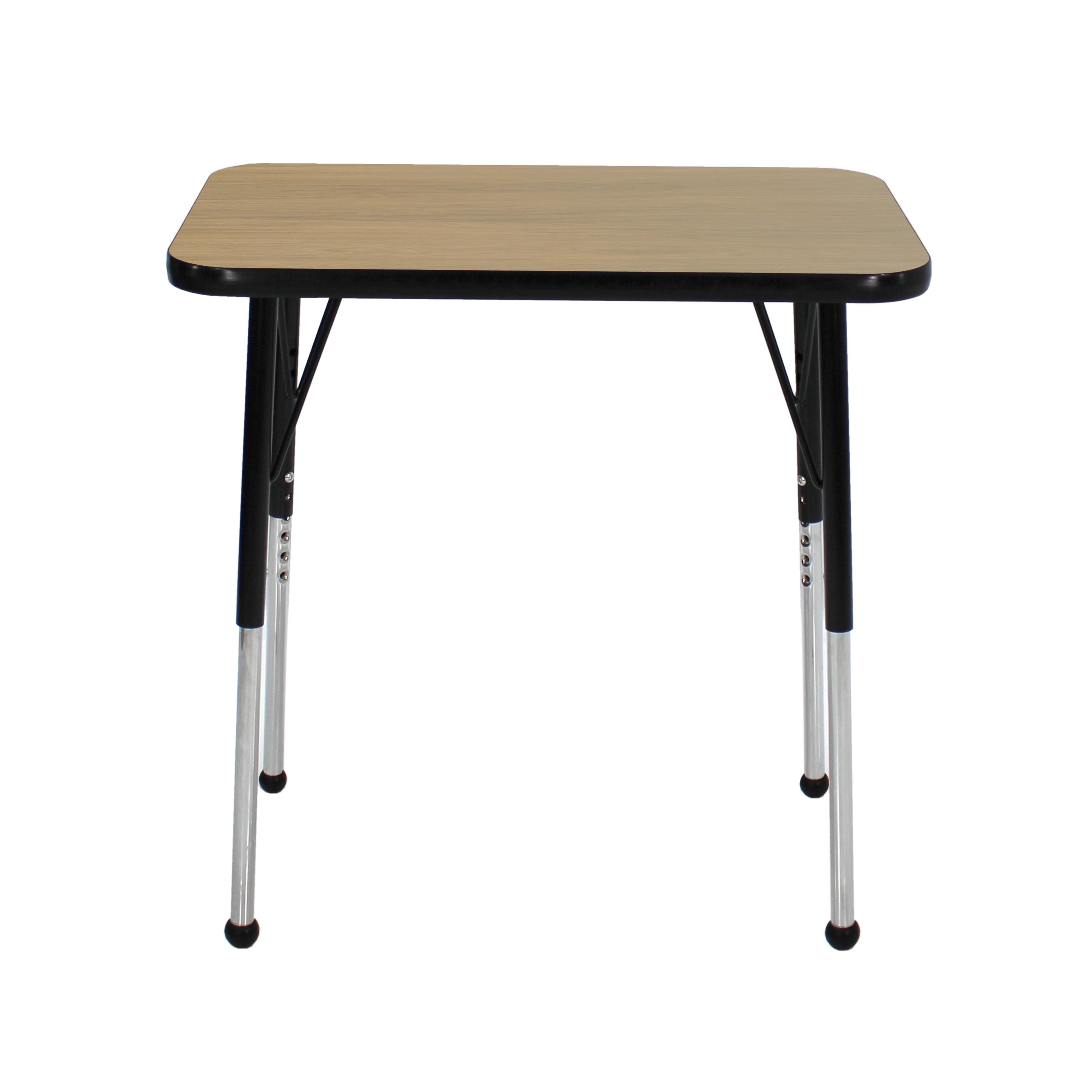 18" x 30" Rectangle T-Molding Activity Table with Adjustable Standard Ball Glide Legs - Pasadena Oak/Black