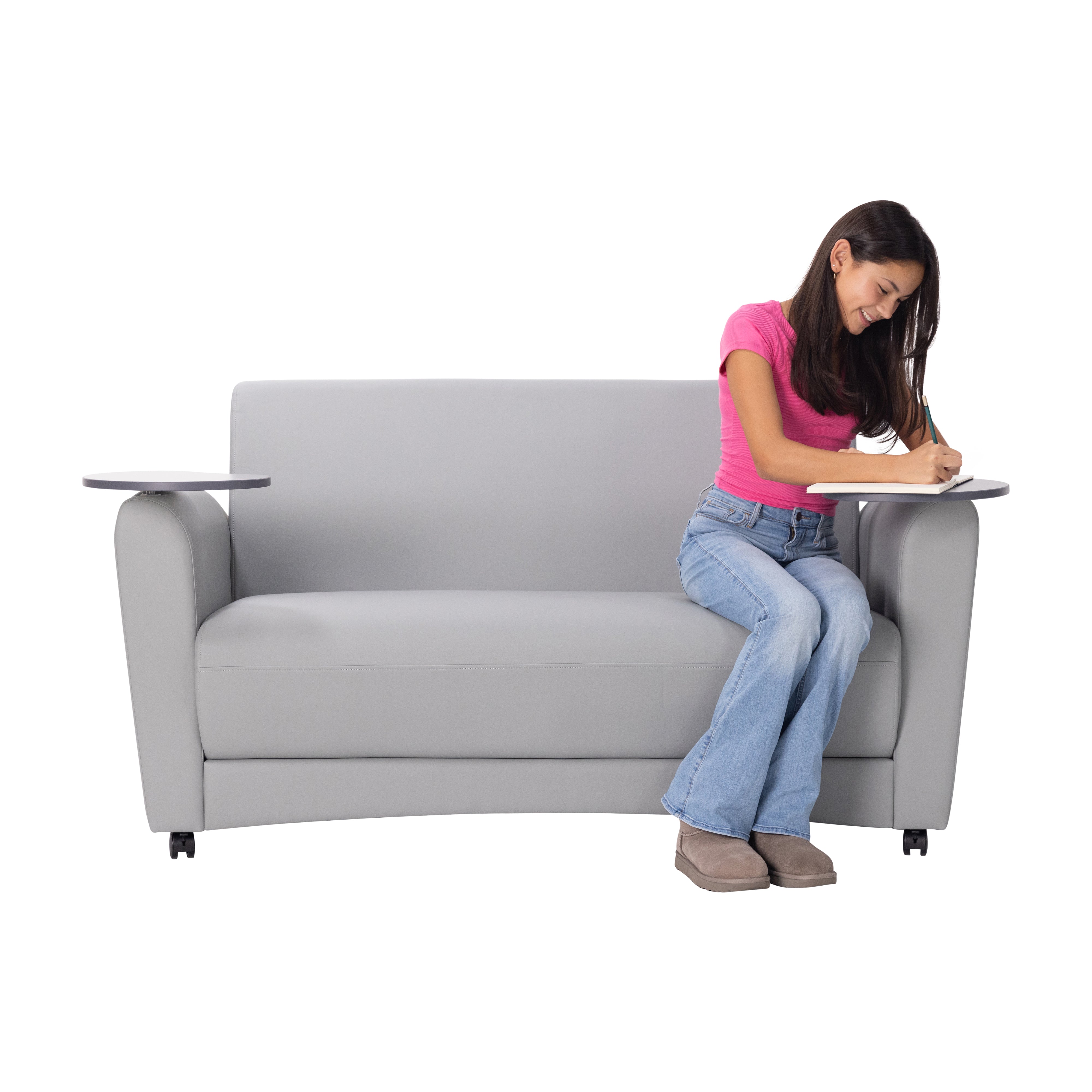 Pro Series Upholstered Common Area Sofa with Tablet - Gray/Cosmic Strandz