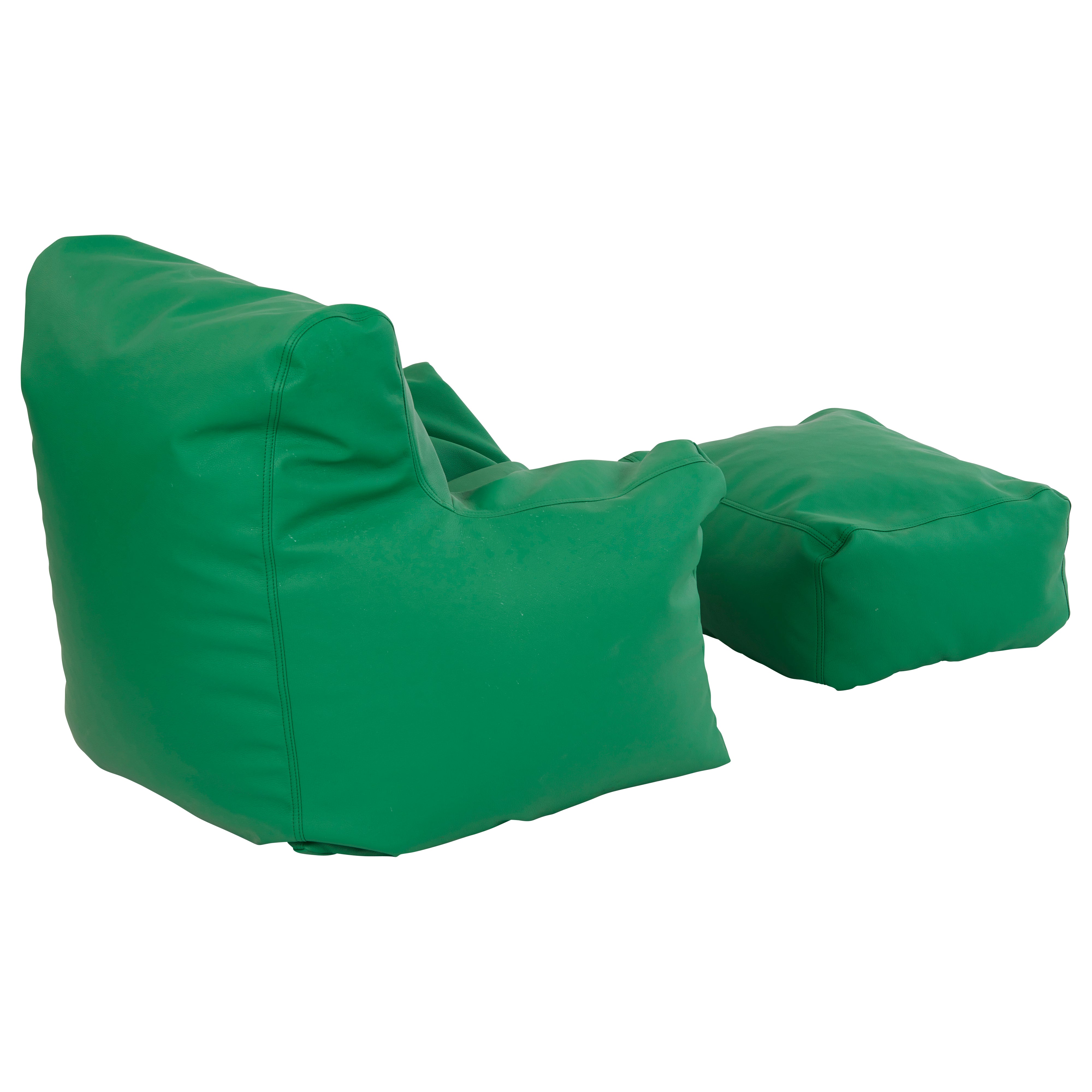 SoftScape Bean Bag Chair and Ottoman - Green